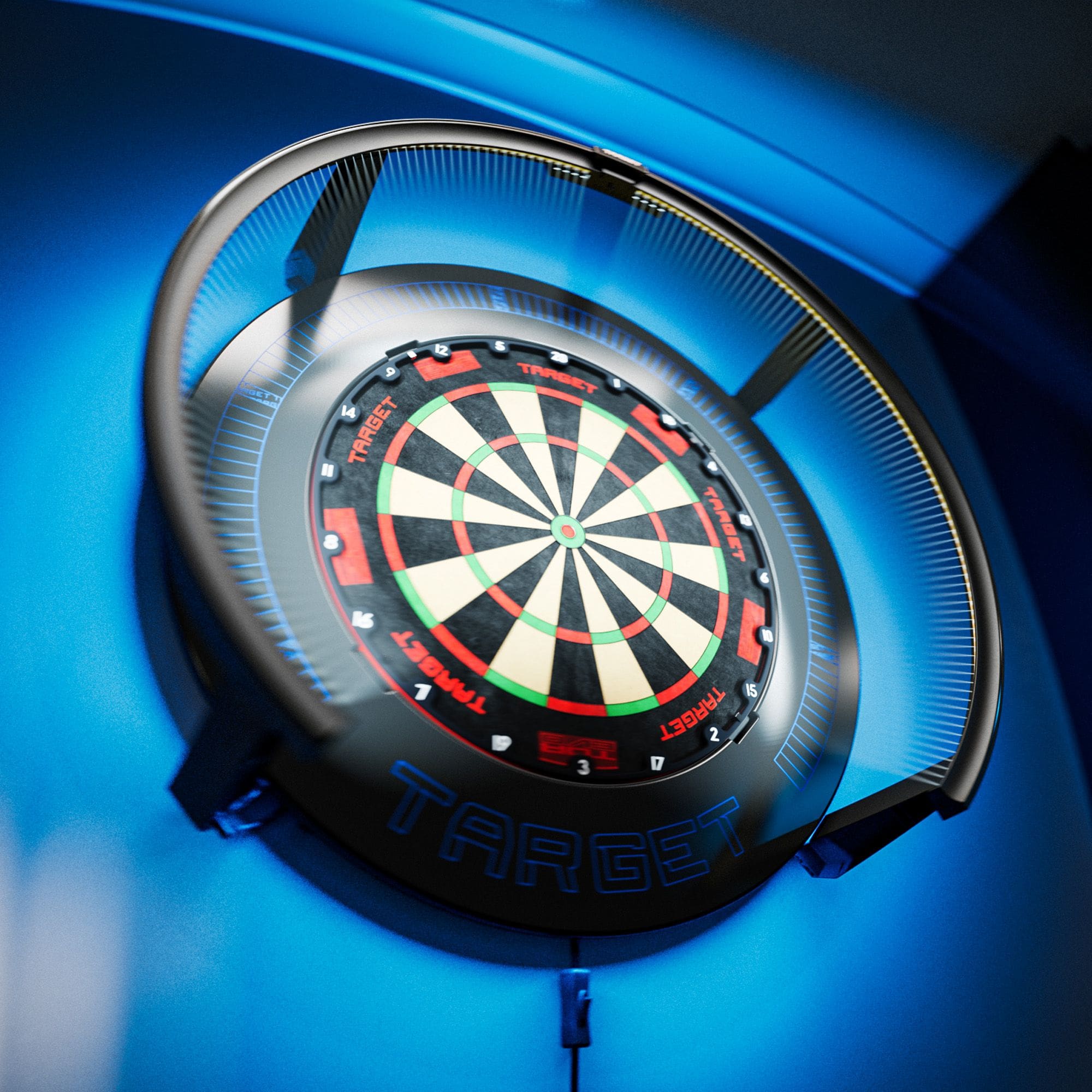 Target Corona Vision Notched Dartboard Surround with Lighting Target Corona Vision Notched Dartboard Surround with Lighting