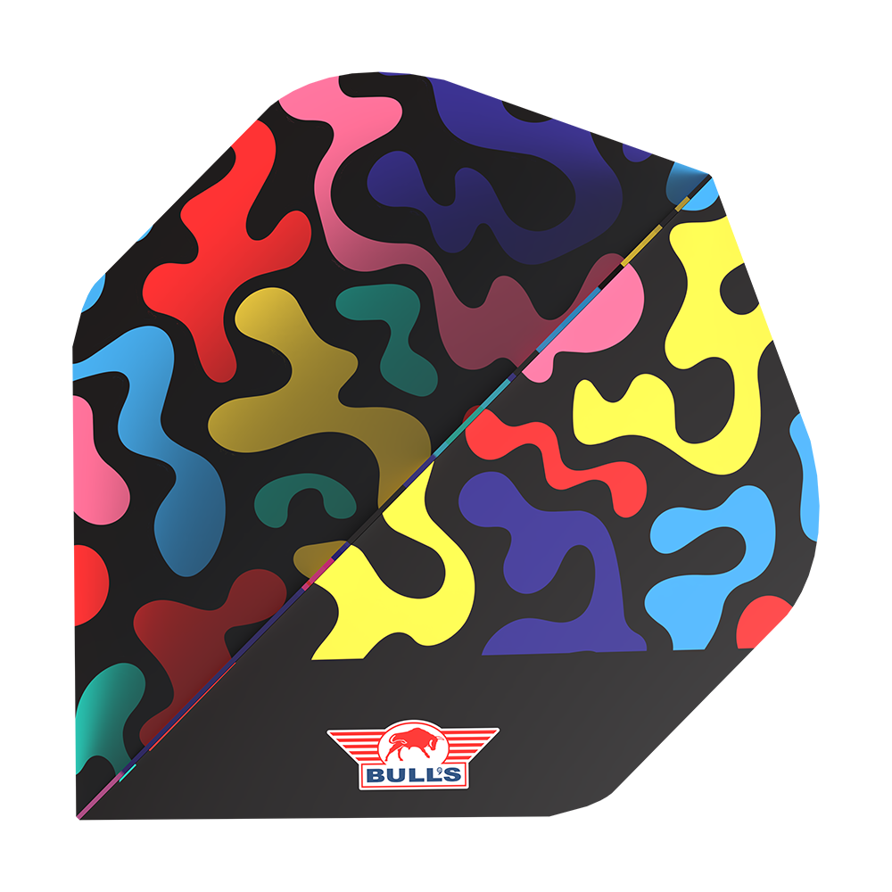 Das Bild zeigt Bulls NL Player Ricky Evans No2 Standard Flights. Mehrere Flights für Darts sind präsentiert.