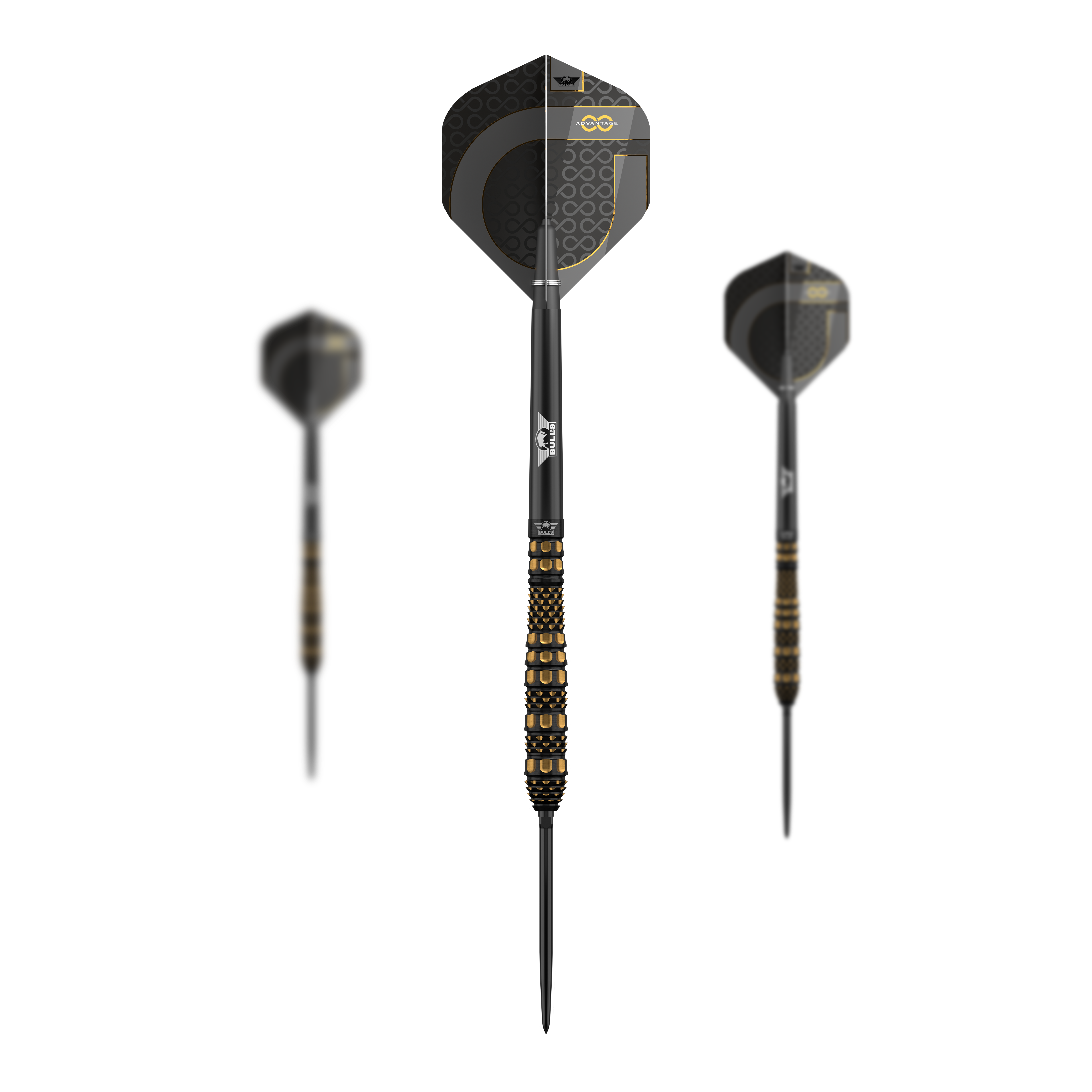 Bulls NL Advantage 95 Torp Convertible Point Steel Darts Zu sehen ist das Set Bulls NL Advantage 95 Torp Convertible Point Steeldarts. Es sind mehrere Darts enthalten.