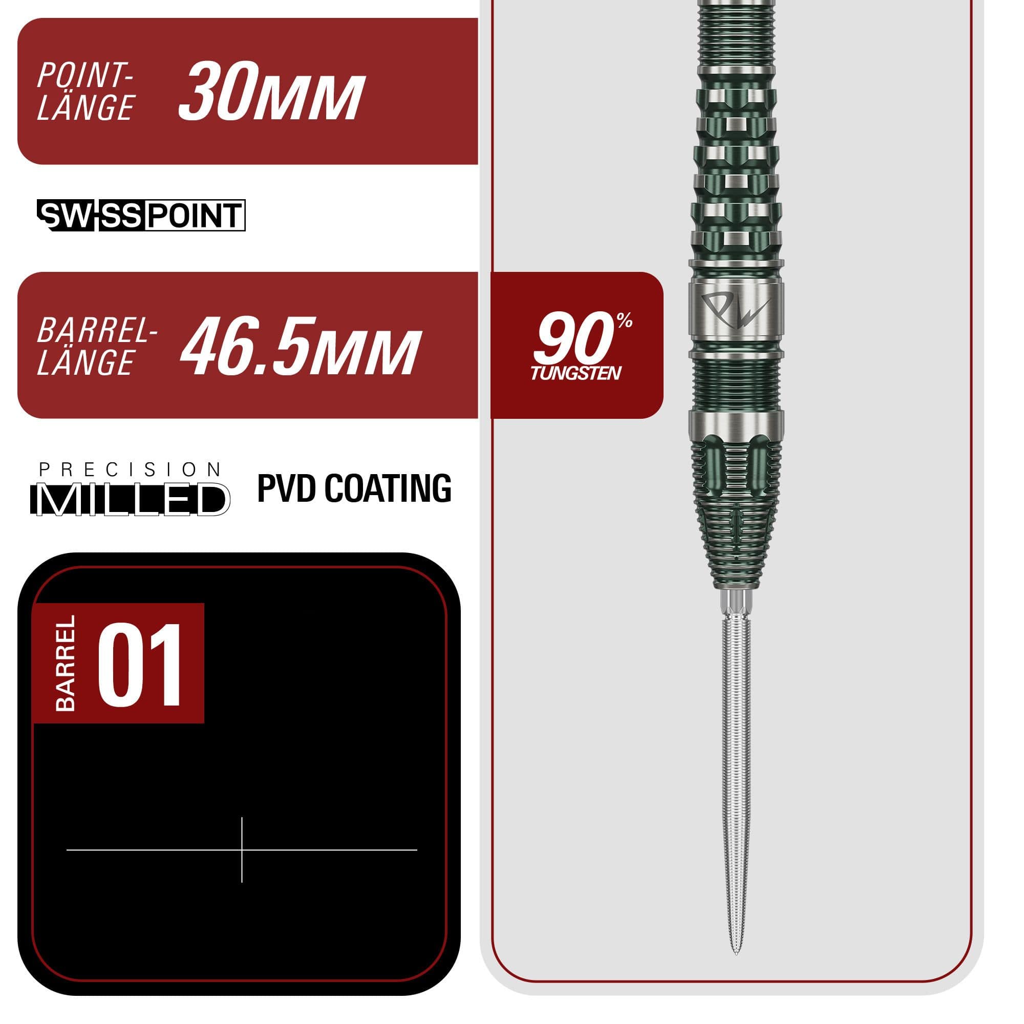 Target Japan Prime Series PW GEN 3 Swiss Point Steeldarts - 23g Abgebildet sind die Target Japan Prime Series PW GEN 3 Swiss Point Steeldarts mit einem Gewicht von 23g. Diese Steeldarts sind bekannt für ihre hohe Qualität.