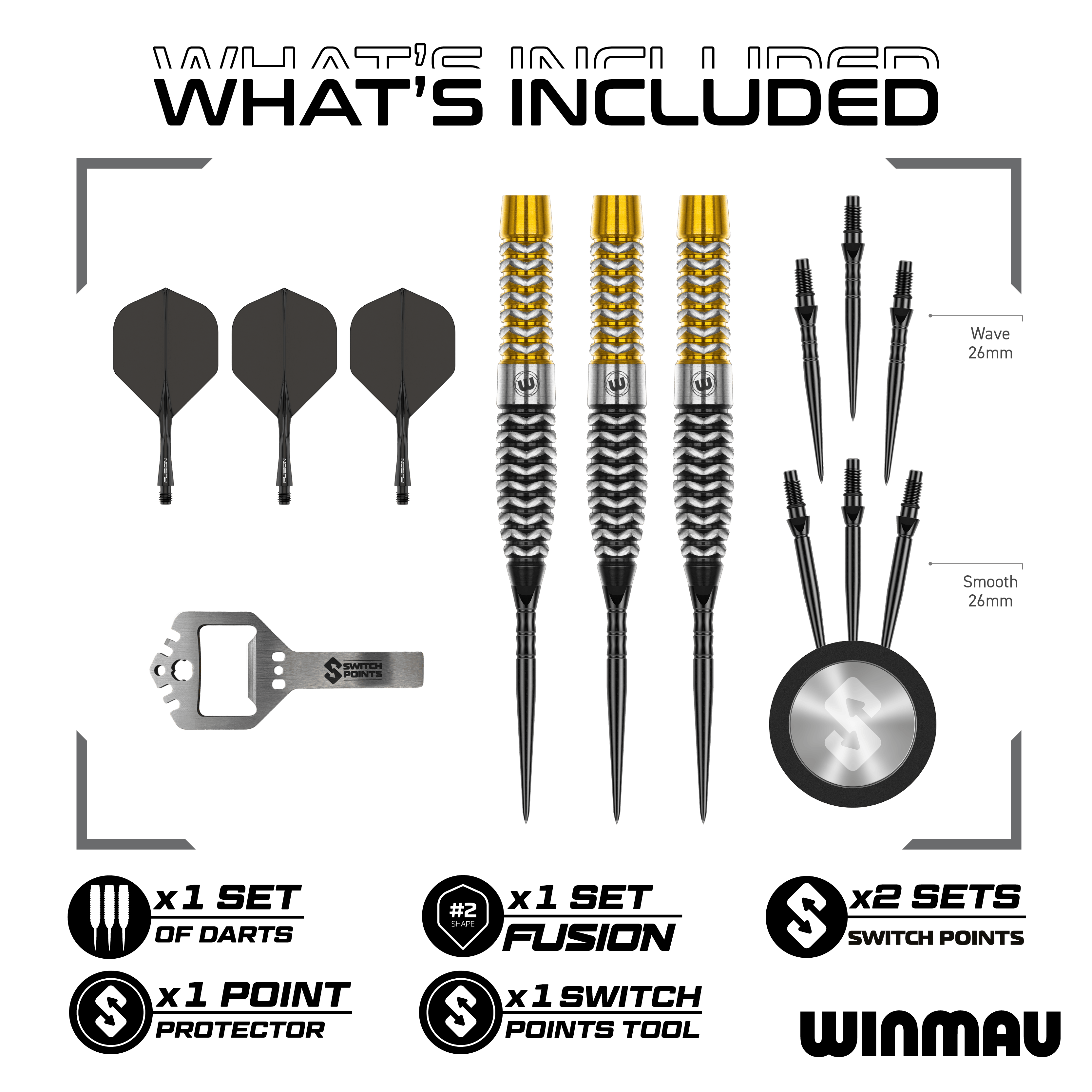 Winmau Exion Torpedo Switch Points Steeldarts Auf dem Bild ist wahrscheinlich ein Winmau Exion Torpedo Switch Points Steeldarts aus einer weiteren Ansicht zu sehen. Es illustriert ein Darts-Produkt.