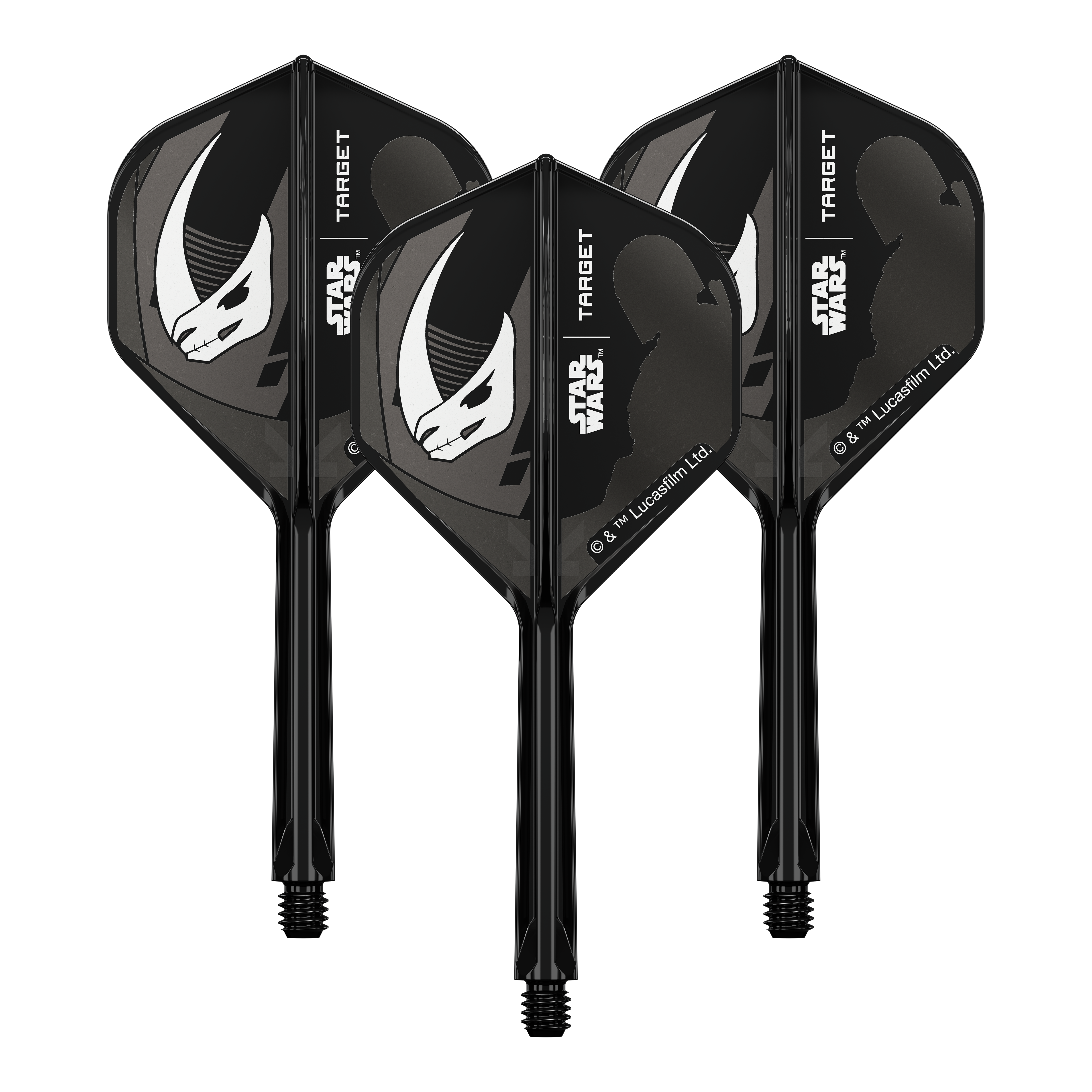 Target Star Wars K-Flex Set Mandalorian No2 Standard Flights Abbildung eines Star Wars K-Flex Mandalorian Armour Produkts. Es handelt sich um Standard Flights mit 33 mm Länge.