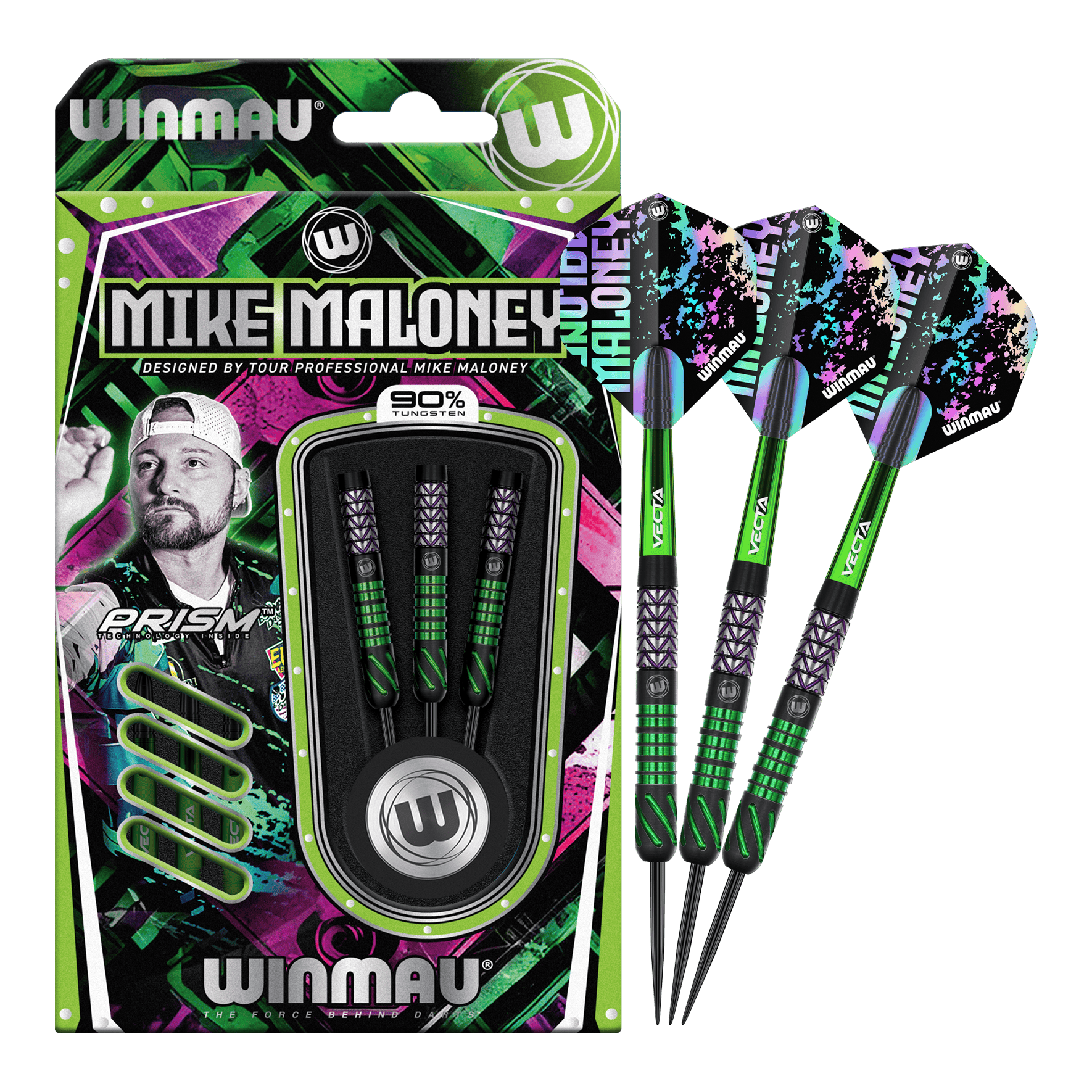 Winmau Mike Maloney steel darts Das Bild zeigt die Winmau Mike Maloney Steeldarts. Diese Darts sind bekannt für ihre hohe Qualität.