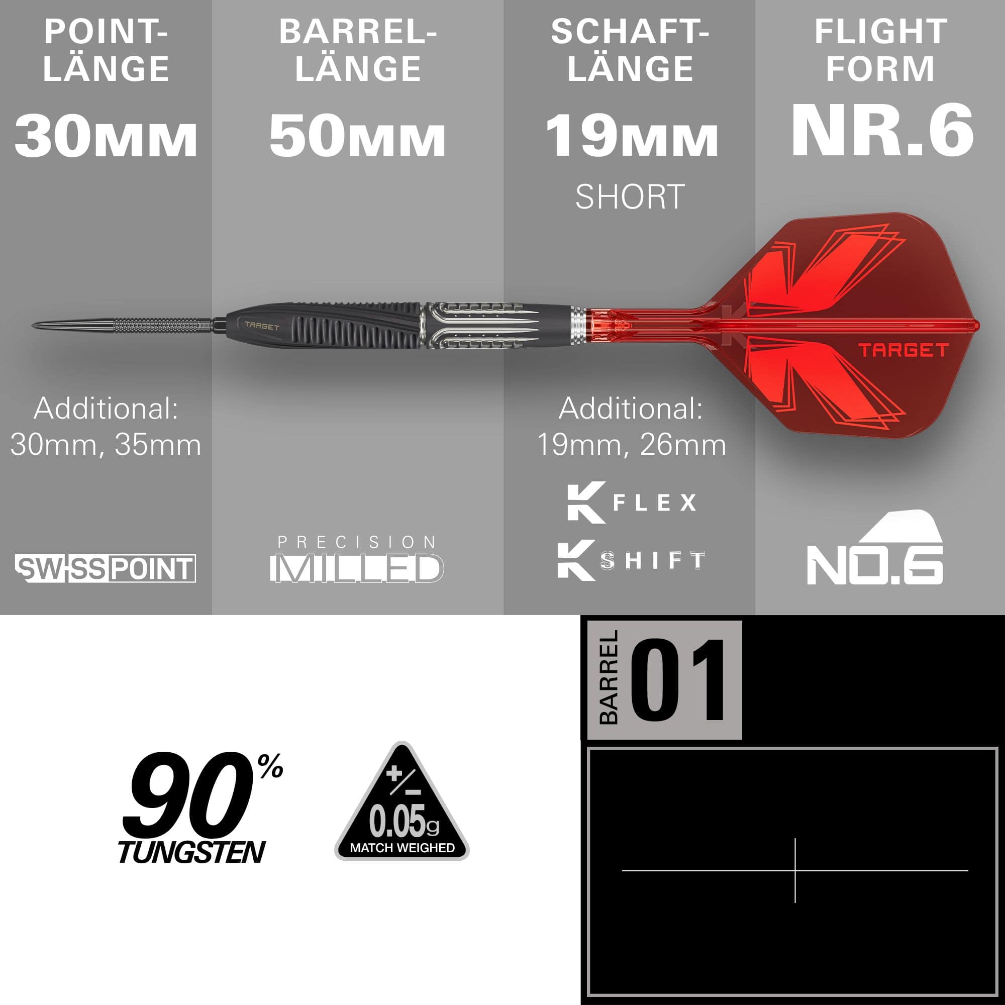 Target Shift Swiss Point Steel Darts 