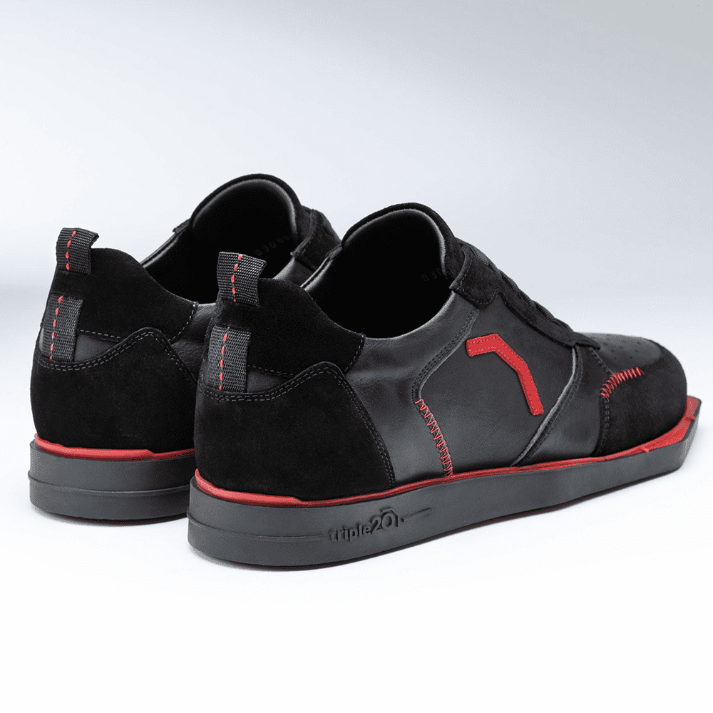 Triple20 Leather Dart Shoes - Black Red