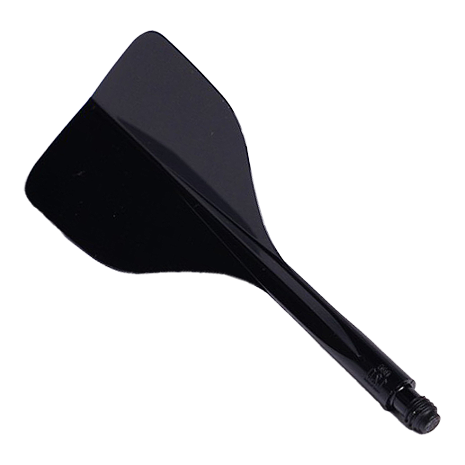 Condor Ax 120 Flight System Black - Small Das Bild zeigt das Produkt "Condor Axe 120 Flight-System Schwarz - Small". Es handelt sich um ein schwarzes Dart-Flight-System mit kleiner Größe.