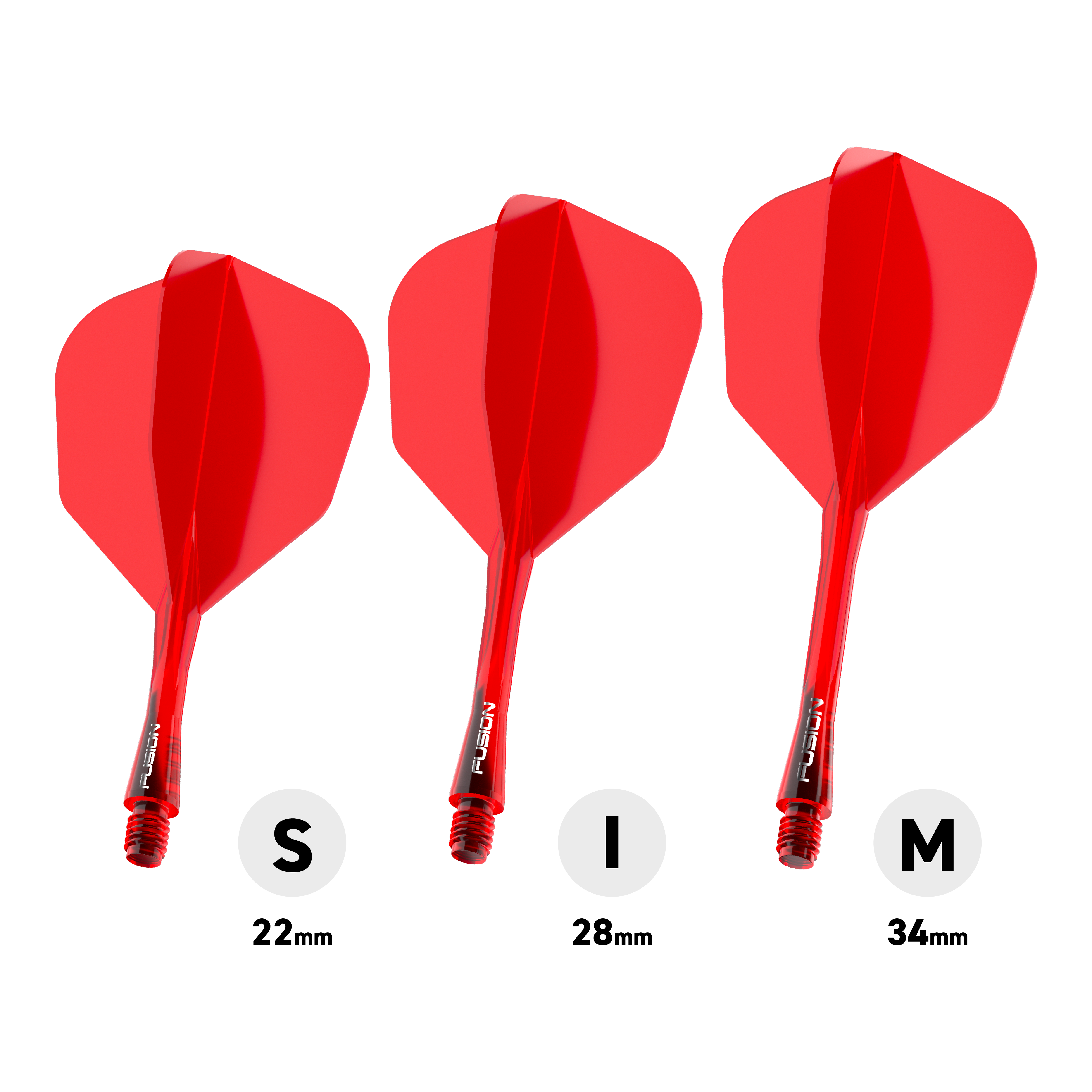 Winmau Fusion Flight Shaft System No6 Red Das Bild stellt das Winmau Fusion Flight-Shaft-System No6 in Rot dar. Dieses System kombiniert Flight und Shaft in einem roten Design.