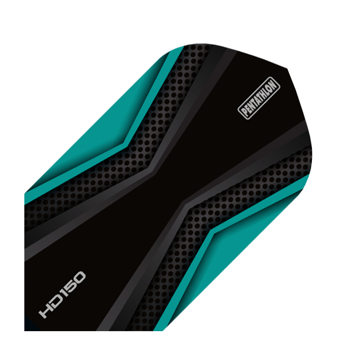 HD 150 Pentathlon Flights Black/Aqua Slim