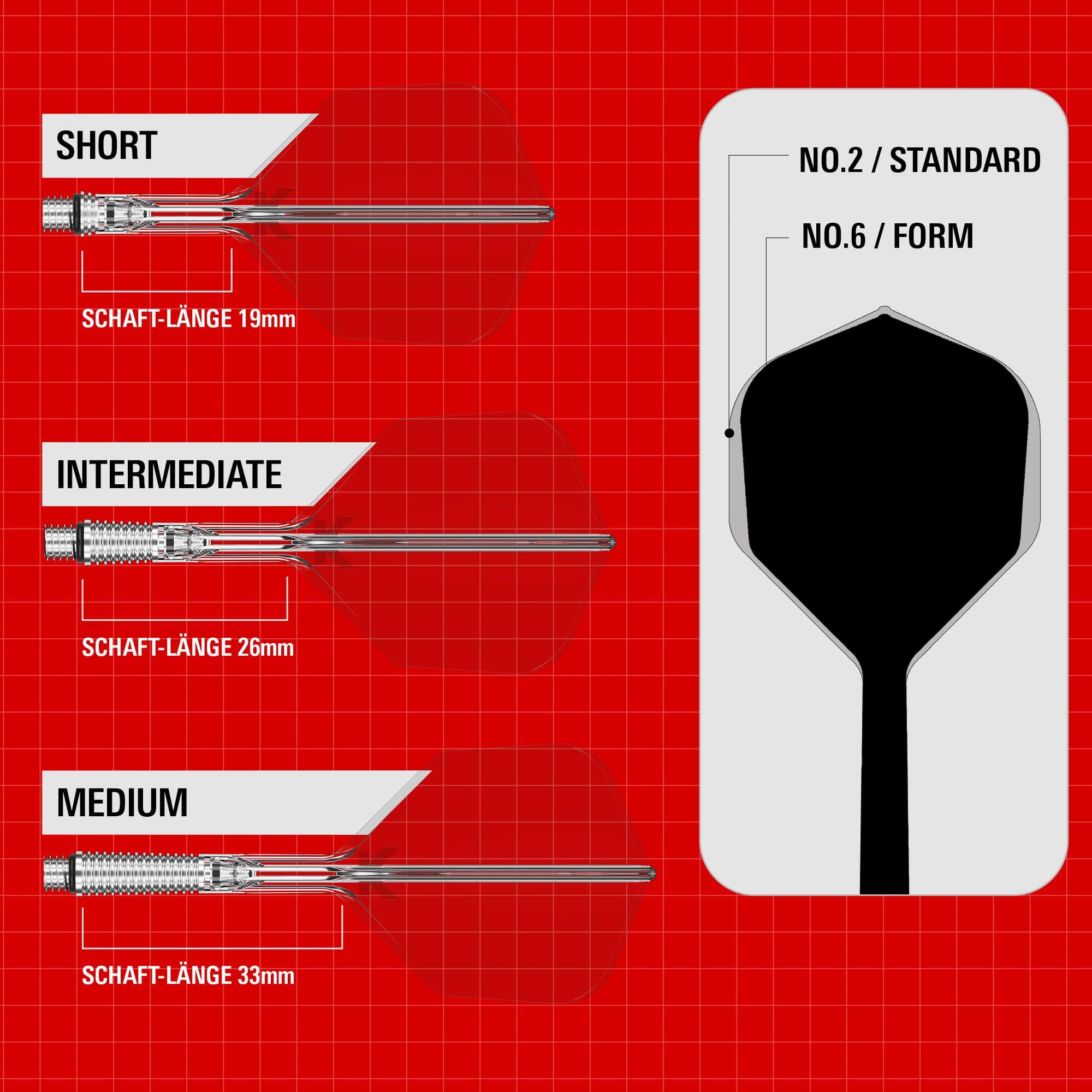Target K-Shift No2 Standard Flights - Clear Target K-Shift No6 Flights - Clear. Das Foto zeigt transparente No6 Dart-Flights von Target.