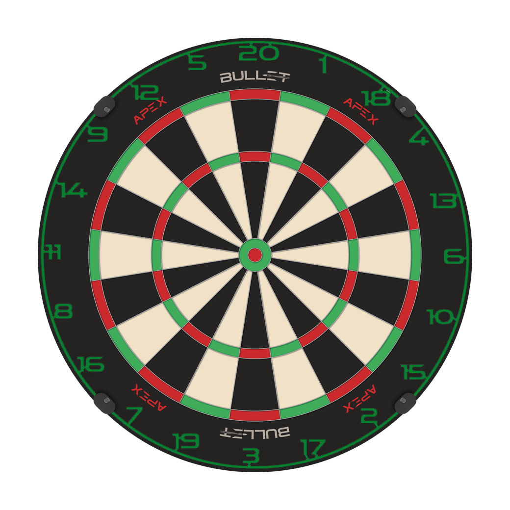 Hier ist ein weiterer Dartboard-Zahlenring in Grün abgebildet. Das Bild betont die Details des Zahlenrings.