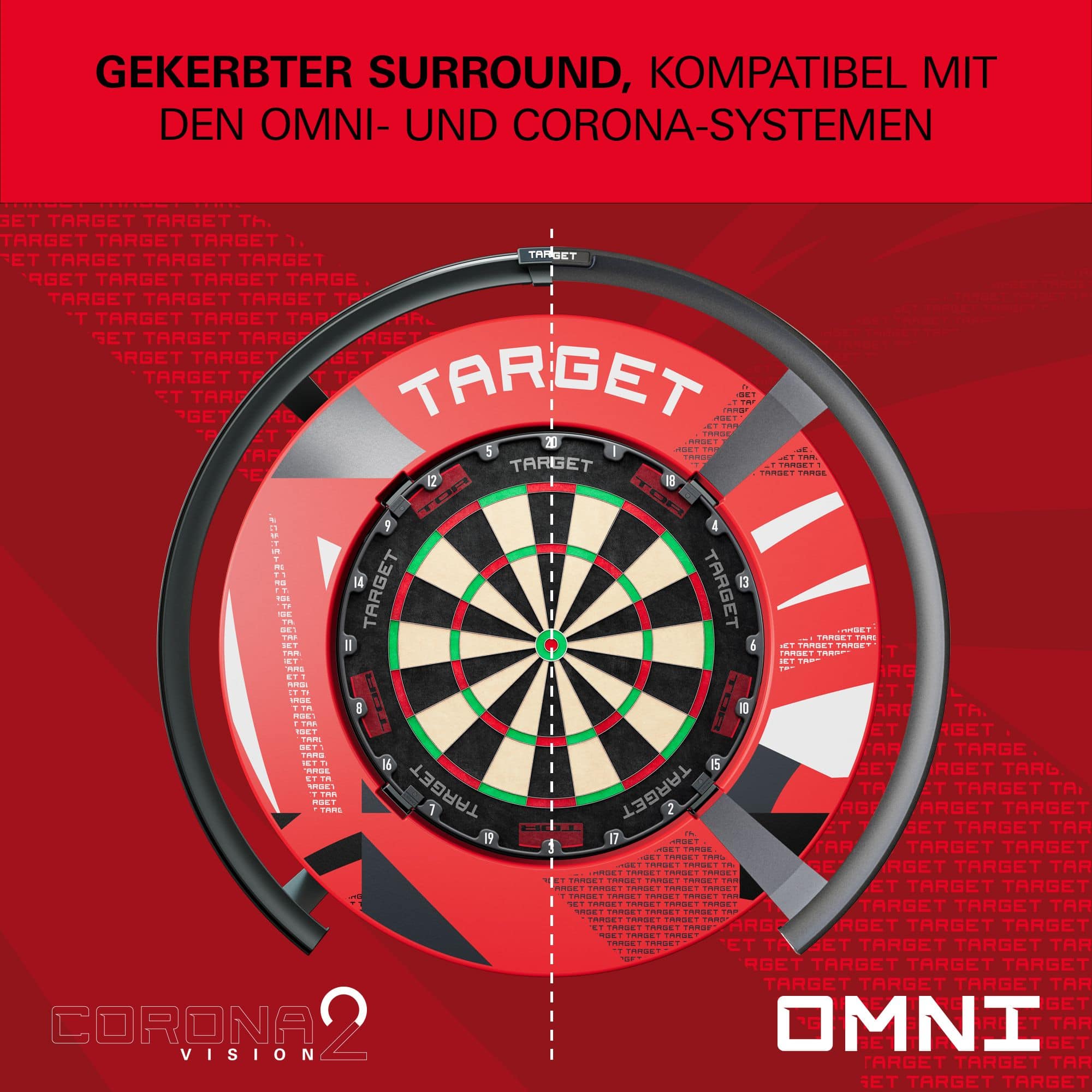 Target Notched Patterned Dartboard Surround