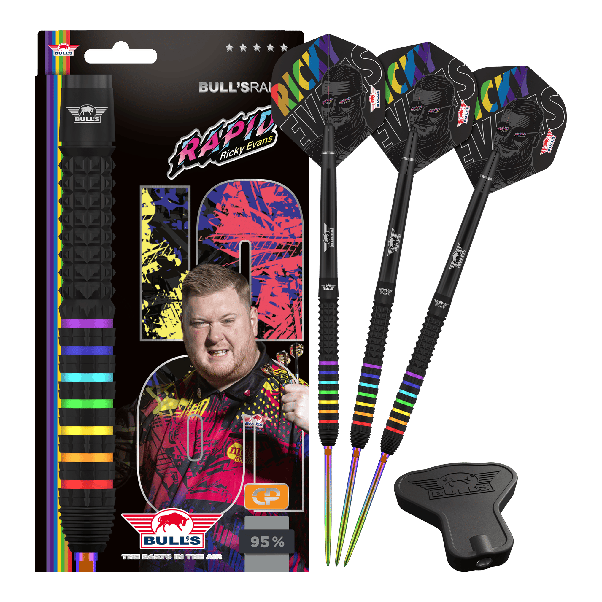 Bulls NL Ricky Evans Rapid 95 Convertible Point Steel Darts
