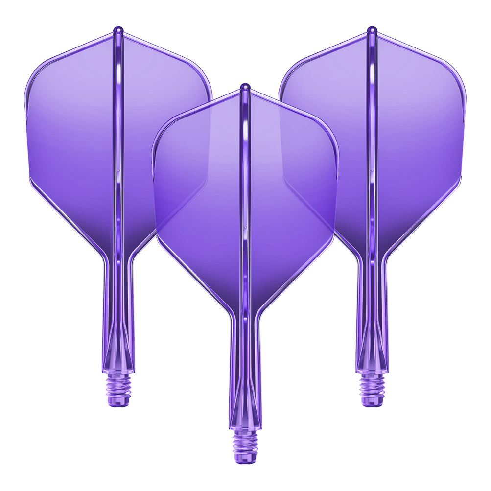 GOAT A1R No6 Flight Shaft System - Neon Purple Abgebildet ist das GD8000280_GOAT_A1R_No6_Flight-Shaft-System_NeonLila_19mm_1Set. Es scheint ein Dart Flight-Shaft in Neonlila mit einer Länge von 19 mm zu sein.