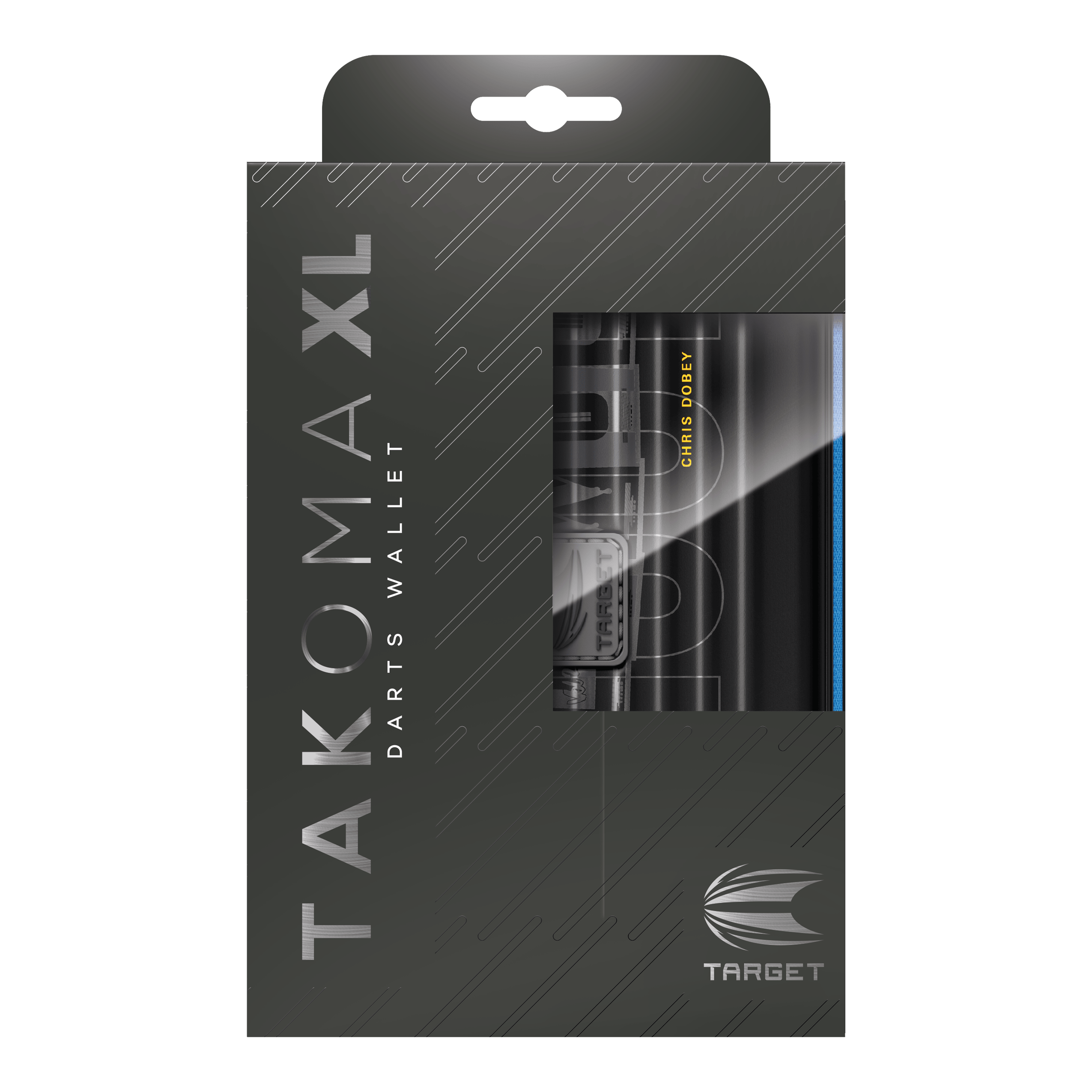 Takoma XL Ghost Series Chris Dobey dart case Das Bild zeigt das Takoma XL Ghost Series Chris Dobey Dartcase. Dieses Dartcase bietet sicheren Schutz für Dartzubehör.