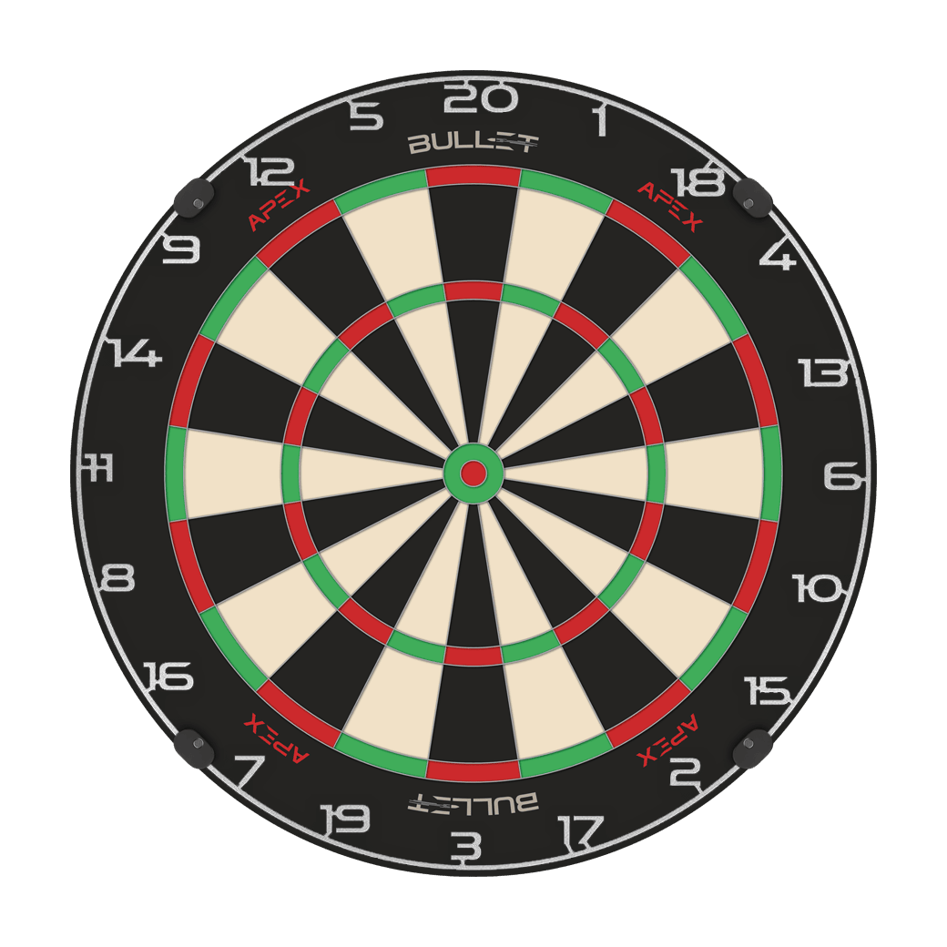 Bullet Dartboard Number Ring Dargestellt ist ein weiterer silberner Dartboard-Zahlenring. Er wird verwendet, um die Punktzahlen beim Dart zu markieren.
