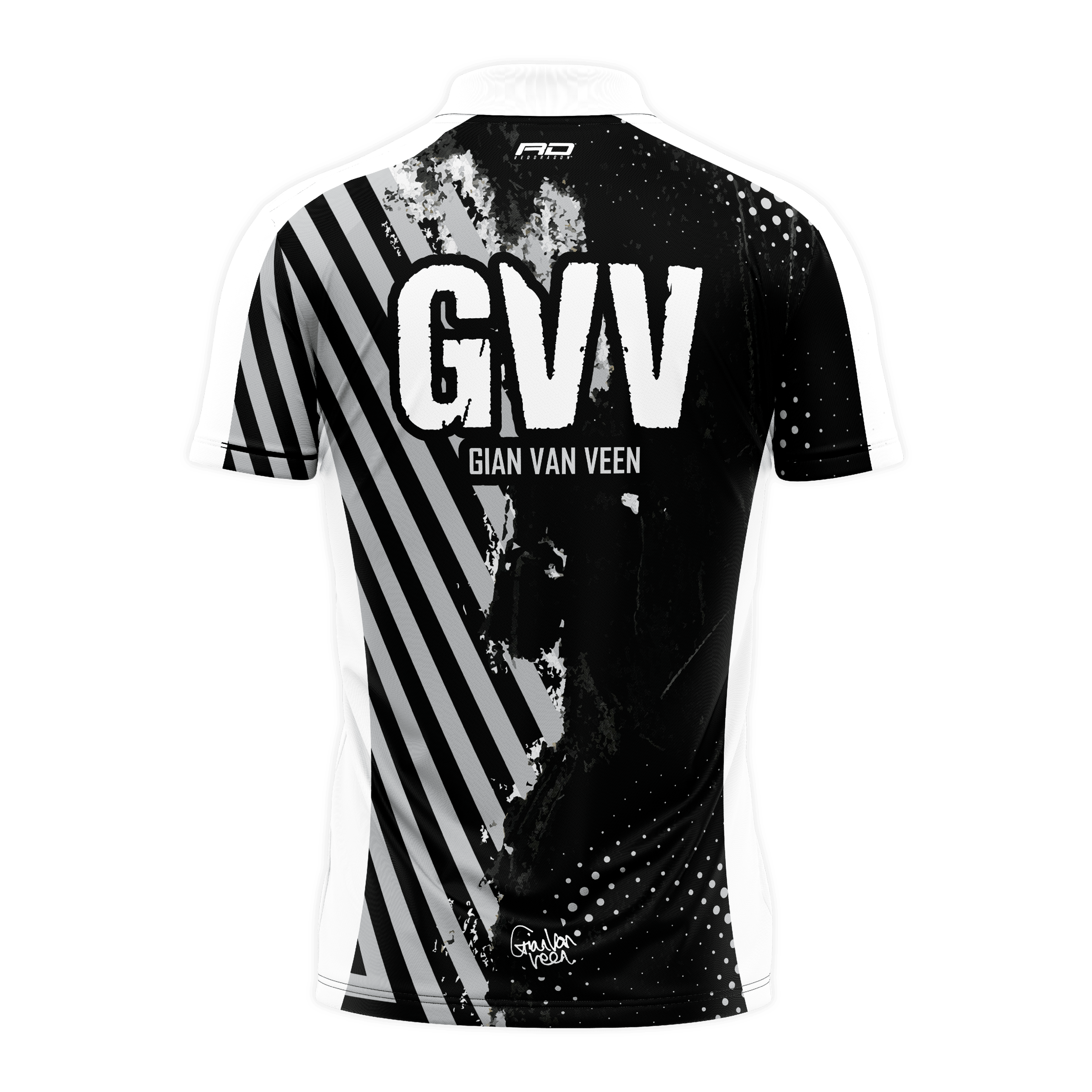 Red Dragon Gian Van Veen Limited Edition dart shirt Red Dragon Gian Van Veen Limited Edition Dartshirt präsentiert sich auf dem Bild. Das Dartshirt ist eine exklusive Sonderedition.