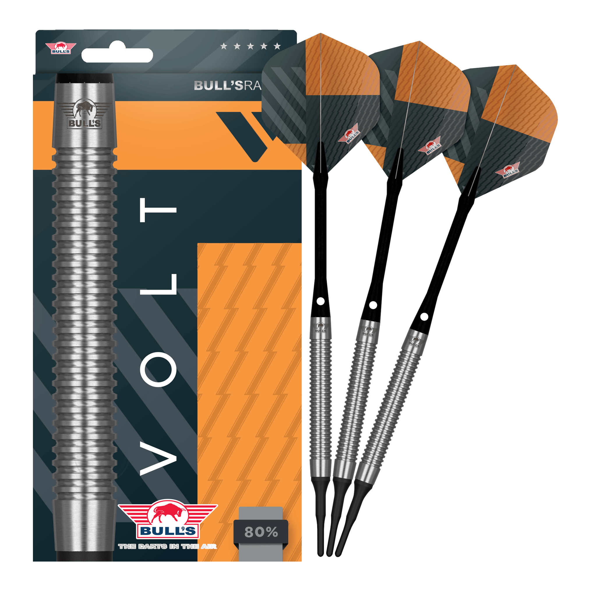 Bulls NL Volt Orange Soft Darts - 18g Bulls NL Volt Orange Soft Darts - 18g