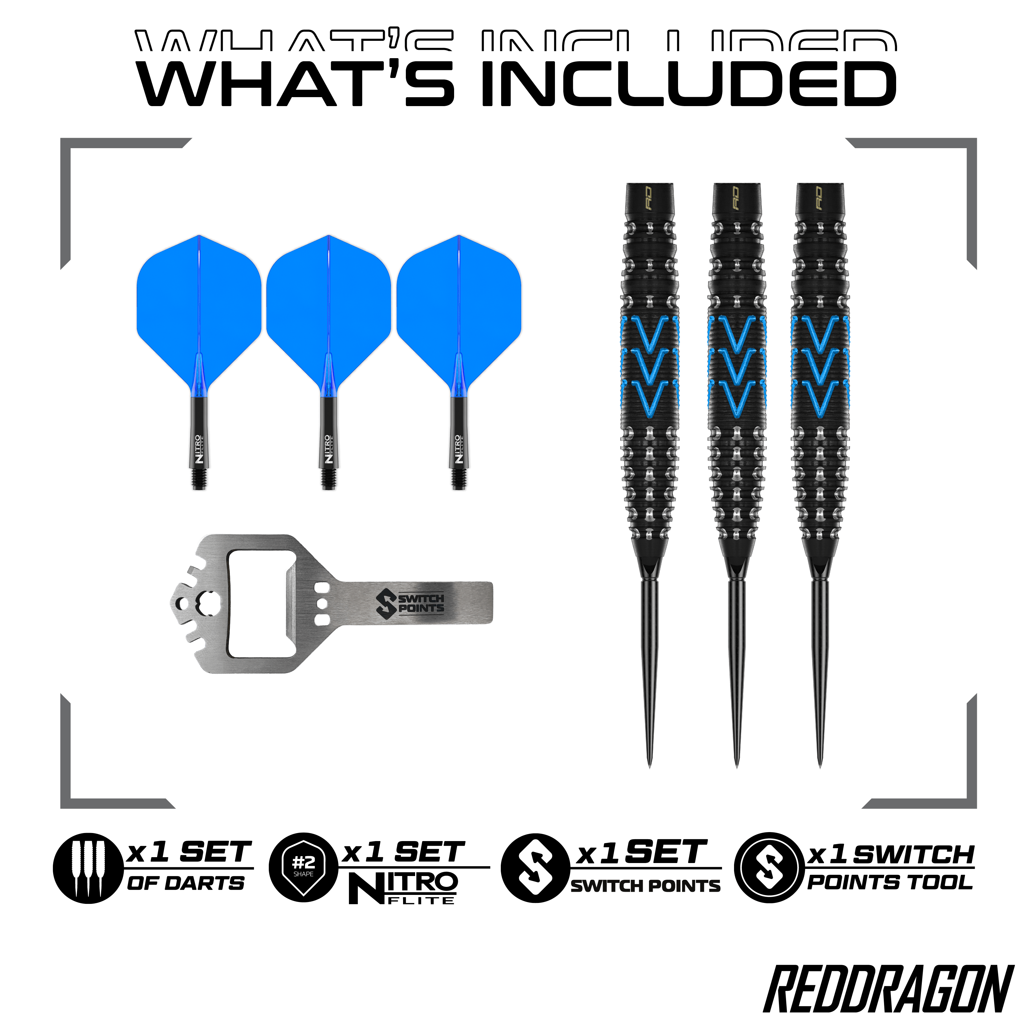 Red Dragon AMP Torpedo Switch Point Steel Darts Auf dem Bild ist Red Dragon AMP Torpedo Switch Point Steeldarts zu sehen. Diese Darts bieten eine innovative Switch Point Funktion.