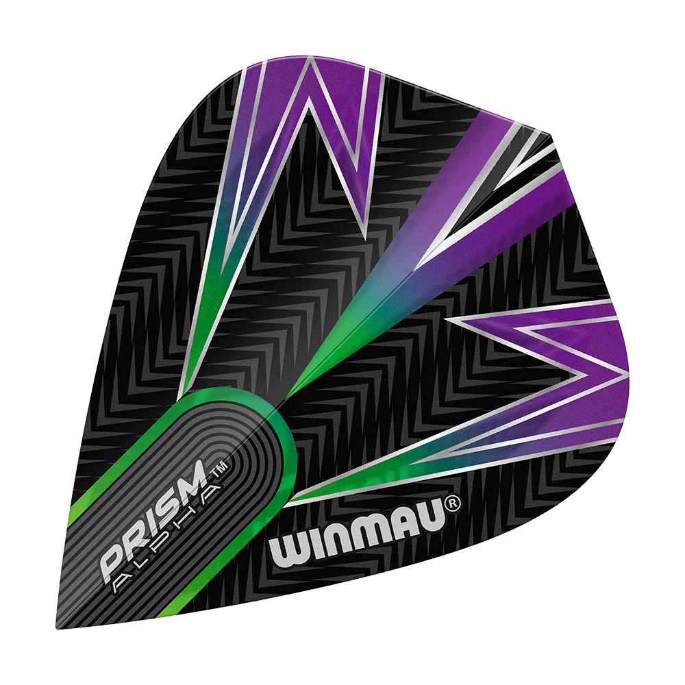 Winmau Alpha Black Green Purple Kite Flights