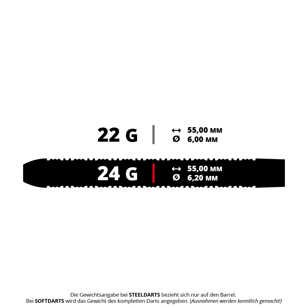 Mission Kinsuji Steeldarts Das Bild zeigt ein Set Steeldarts namens M002154 Mission Kinsuji, 24 Gramm. Die Darts sind für das Dartspiel geeignet.