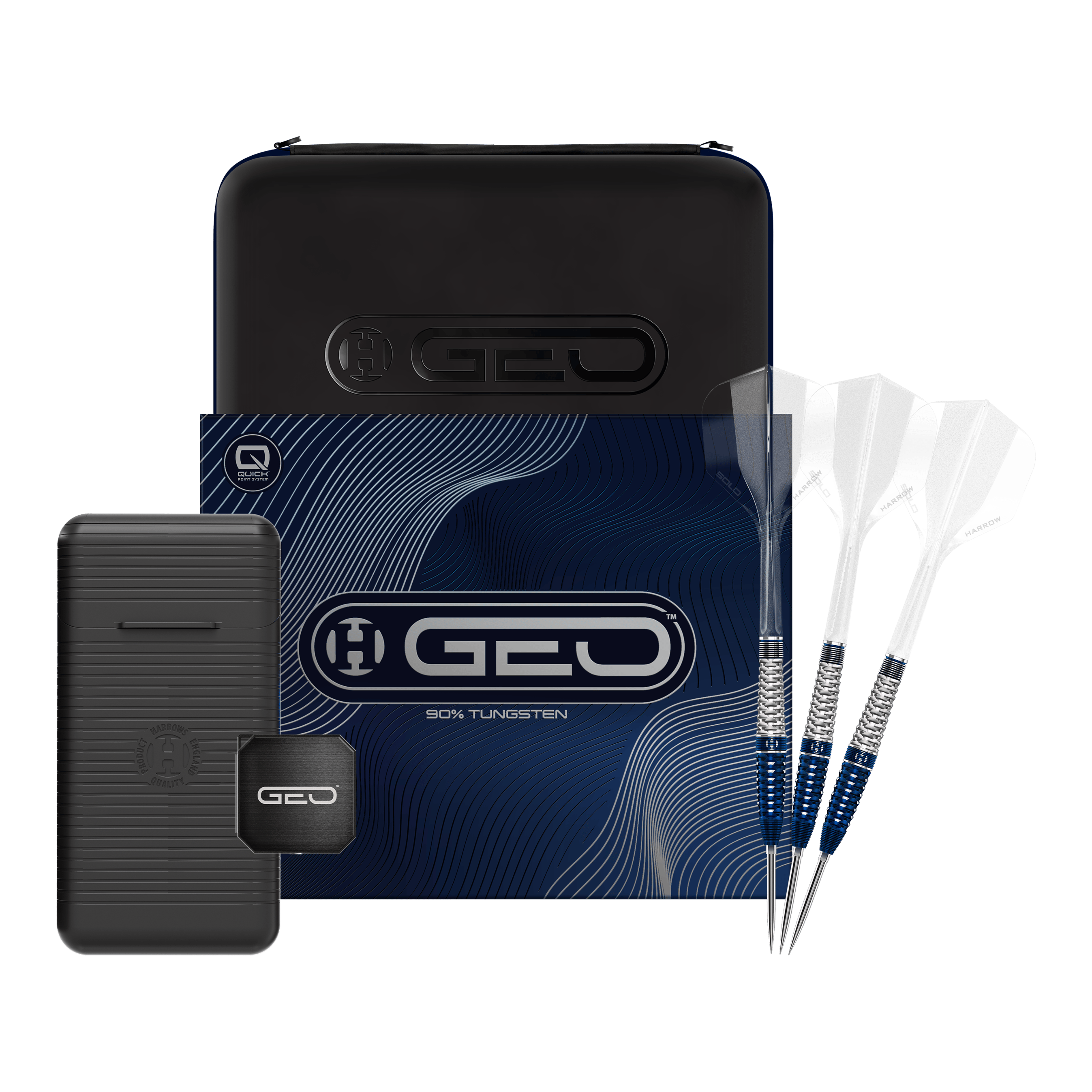 Harrows GEO Torpedo Quick Point Steel Darts Hier sehen Sie die Harrows GEO Torpedo Quick Point Steeldarts. Das Produkt eignet sich ideal für Präzisionswürfe beim Dartspiel.