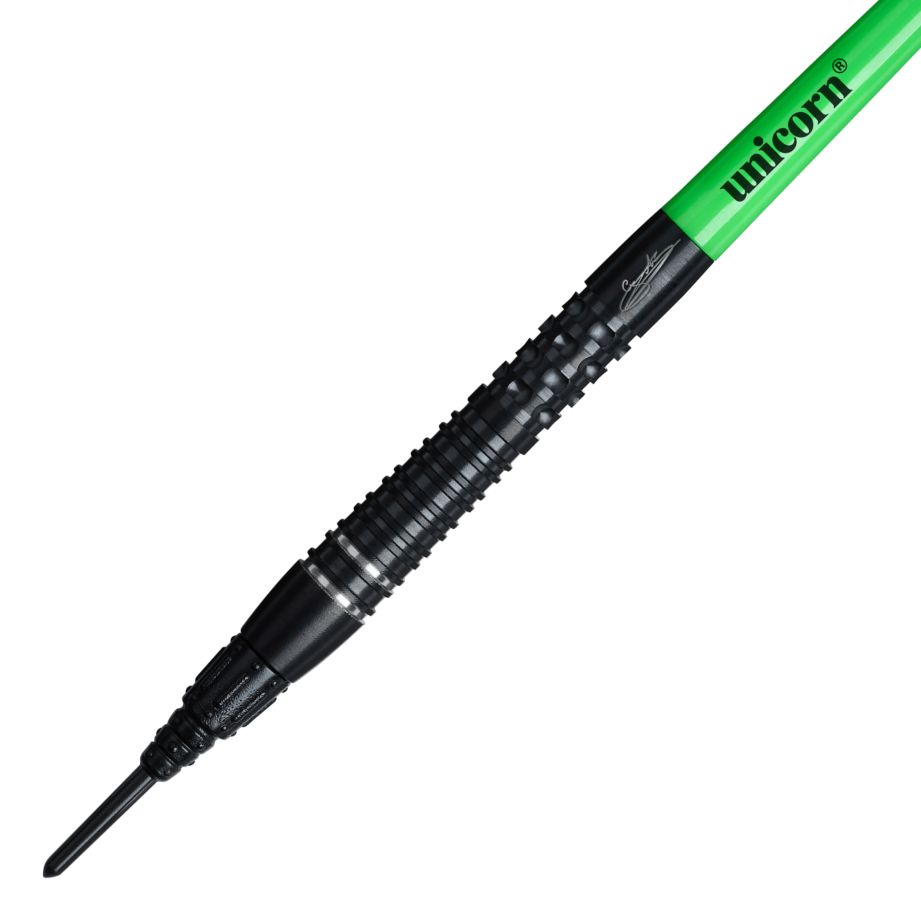 Auf dem Bild sind die Unicorn Wraith Gary Anderson Phase 6 Softdarts - 20g abgebildet. Das Produkt wird aus einer anderen Perspektive gezeigt.