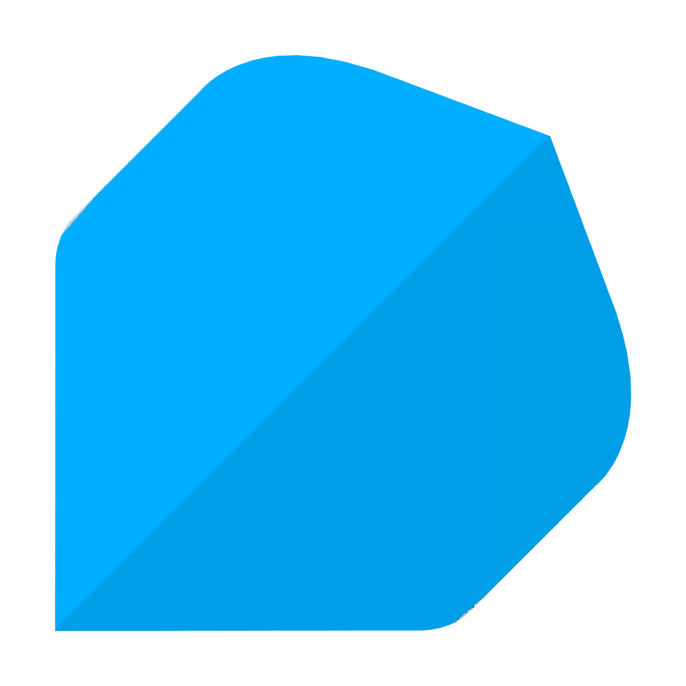 Das Bild zeigt die Poly-Plain Standard Flights in Blau. Es handelt sich um Zubehör für Dartpfeile.