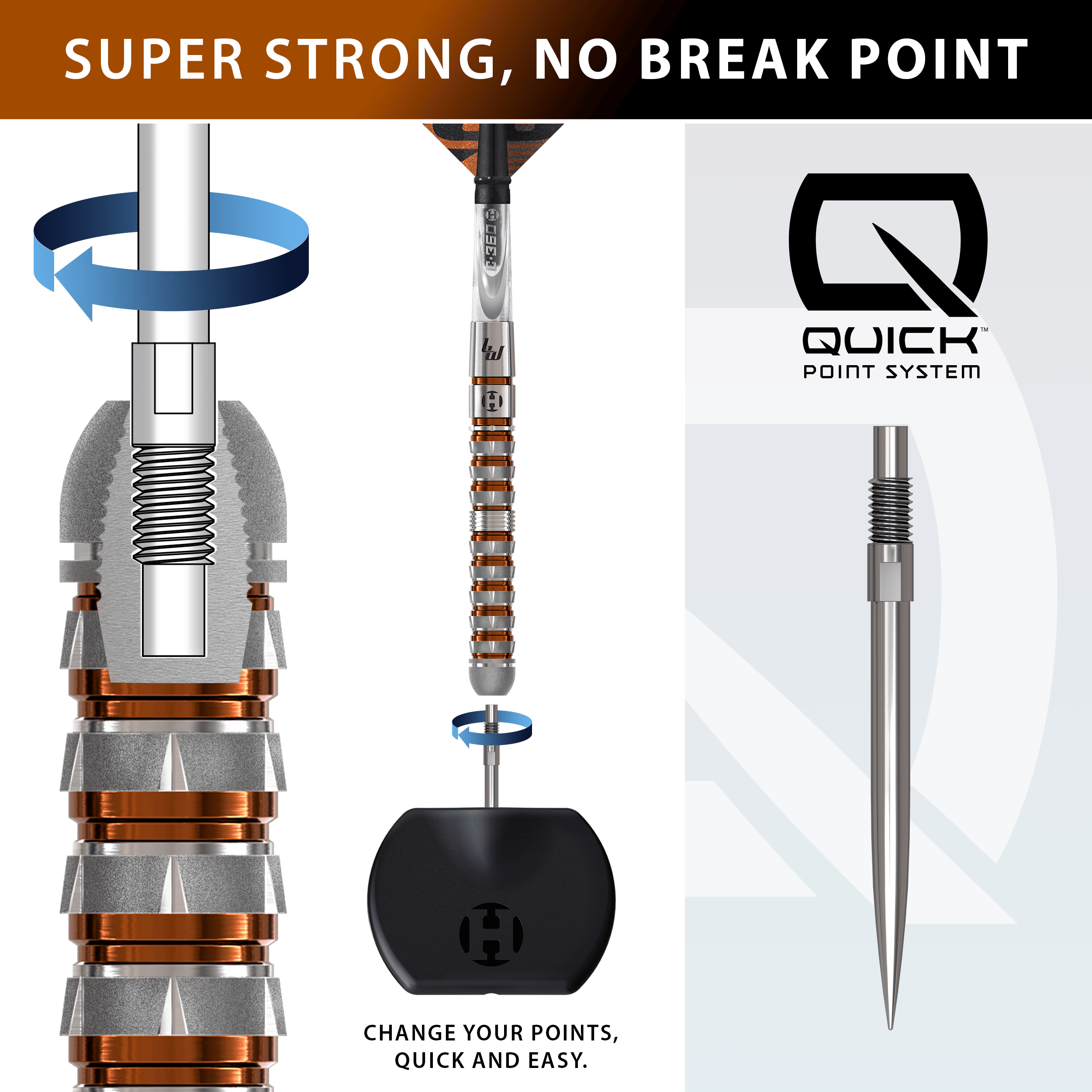 Harrow's Luke Woodhouse Series 3 Quick Point Steel Darts Harrows Luke Woodhouse Series 3 Quick Point Steeldarts ist hier abgebildet. Diese Steeldarts sind für präzises Spiel entwickelt.