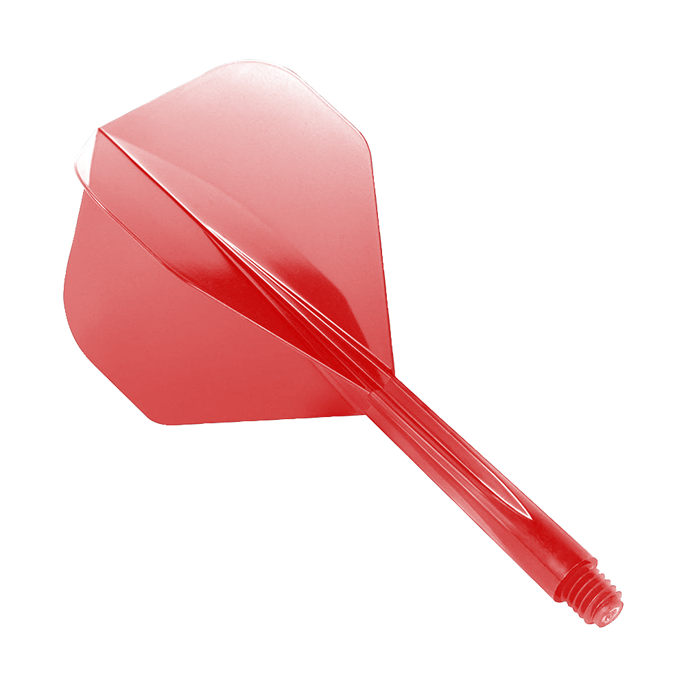 Condor Ax Red Flight System Standard Auf dem Bild ist ein roter Dart-Flight mit integriertem Schaft zu sehen. Es handelt sich um das Produkt "Condor Axe Red Flight-System Standard".