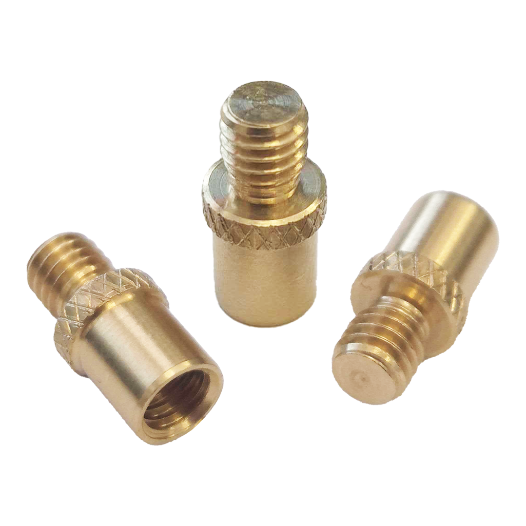 Addagramms Zusatzgewichte Das Bild zeigt drei messingfarbene Zusatzgewichte des Produkts "Addagramms Zusatzgewichte". Sie haben ein Gewinde und werden vermutlich zur Gewichtsanpassung verwendet.