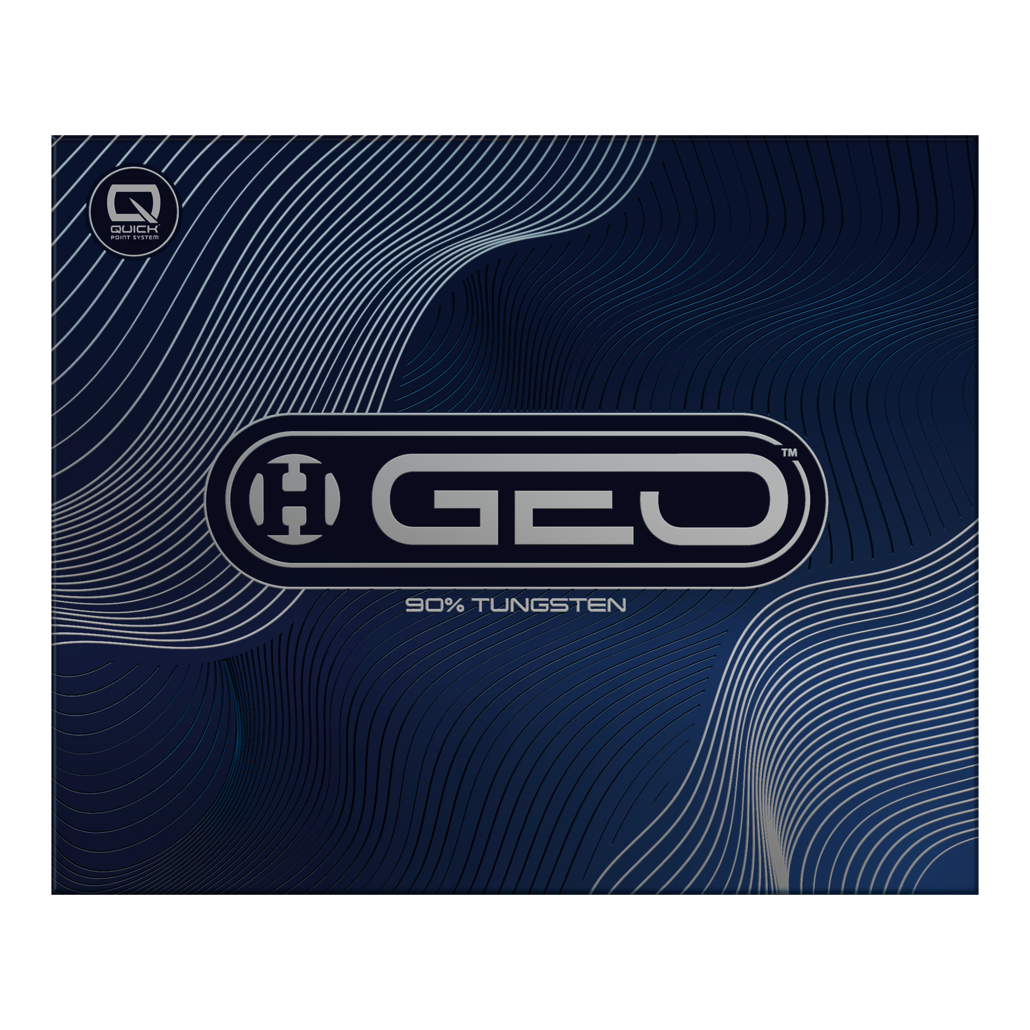 Das Bild zeigt Harrows GEO Bomb Quick Point Steeldarts. Die Steeldarts besitzen ein typisches Dartpfeil-Design und sind für Präzision beim Dartspiel ausgelegt.