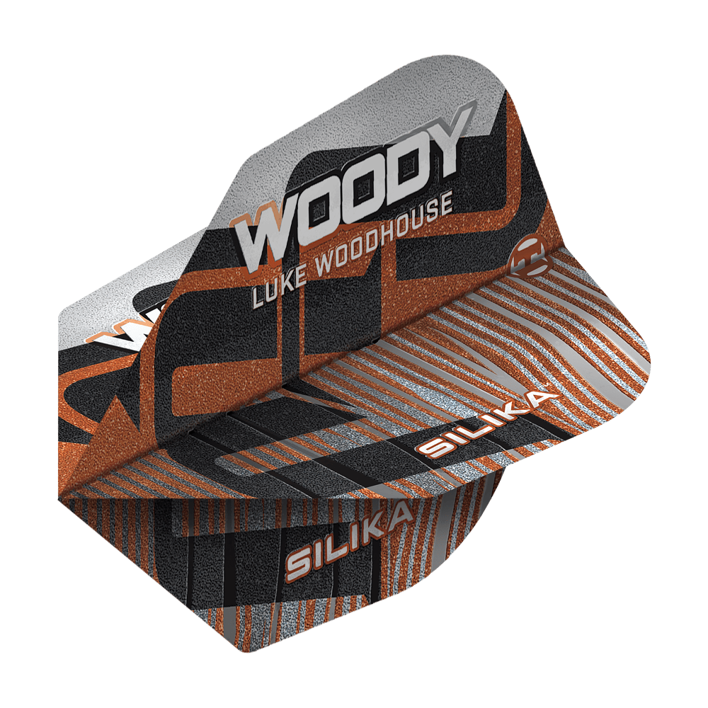 Dieses Bild zeigt Harrows Silika Luke Woodhouse Series 3 No6 Flights. Es ist ein Dart Flight für professionelle Spieler.