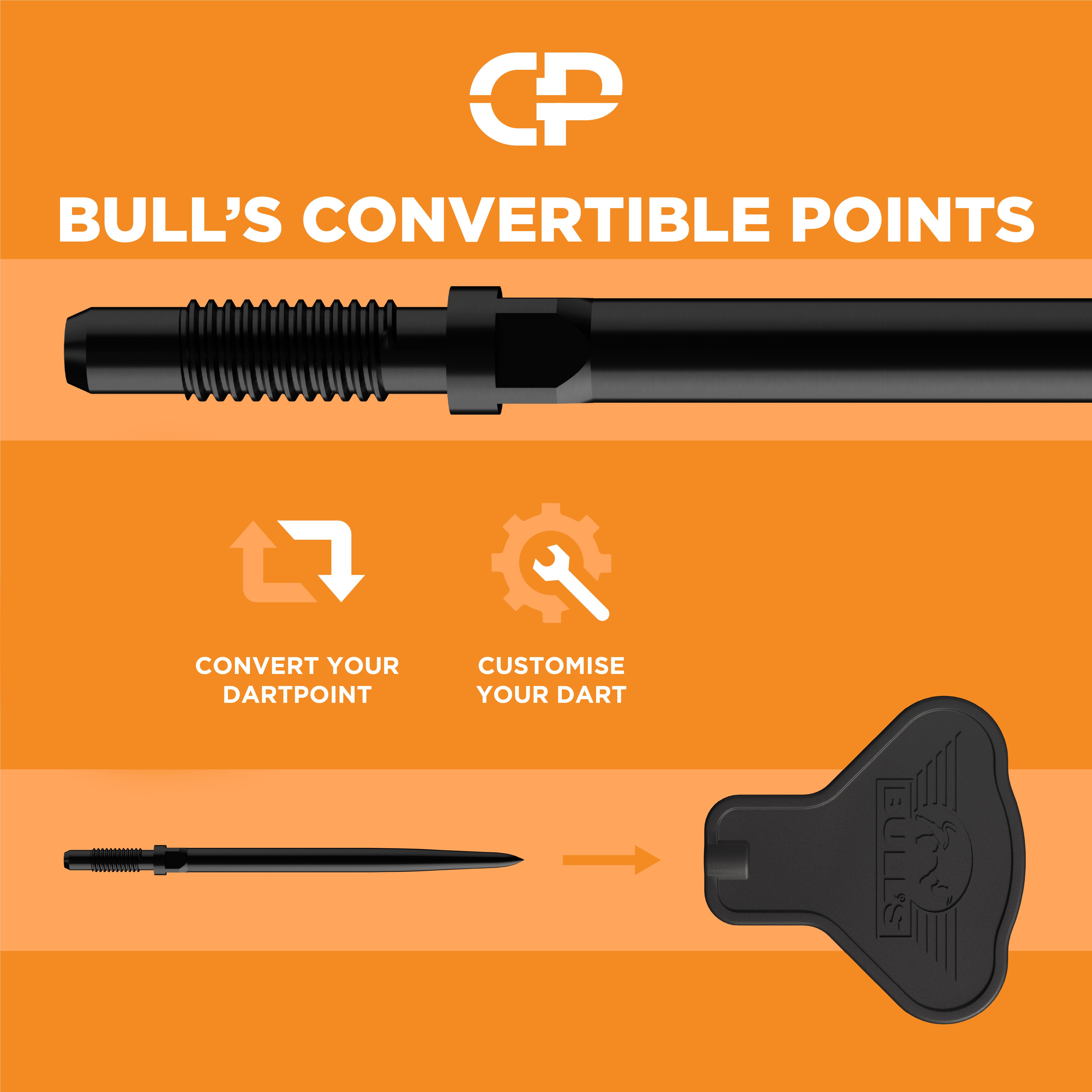 Bulls NL Convertible Points Tool Auf dem Bild ist das Bulls NL Convertible Points Tool zu sehen. Dieses Werkzeug wird zum einfachen Wechseln von Dartspitzen verwendet.
