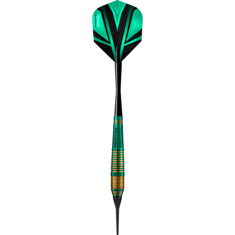 Harrows Vivid Brass Green Soft Darts - 18g