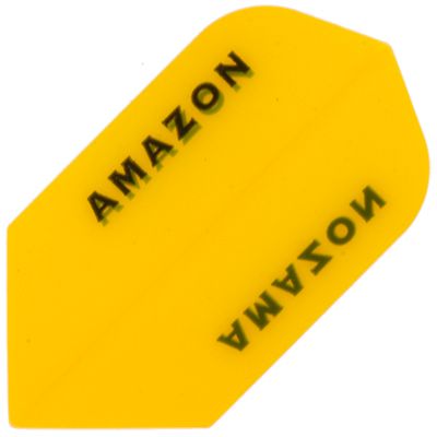 a25 Das Bild zeigt ein gelbes Dart-Flügel-Produkt mit der Aufschrift "AMAZON". Es handelt sich um den Artikel "Amazon Flights A25".