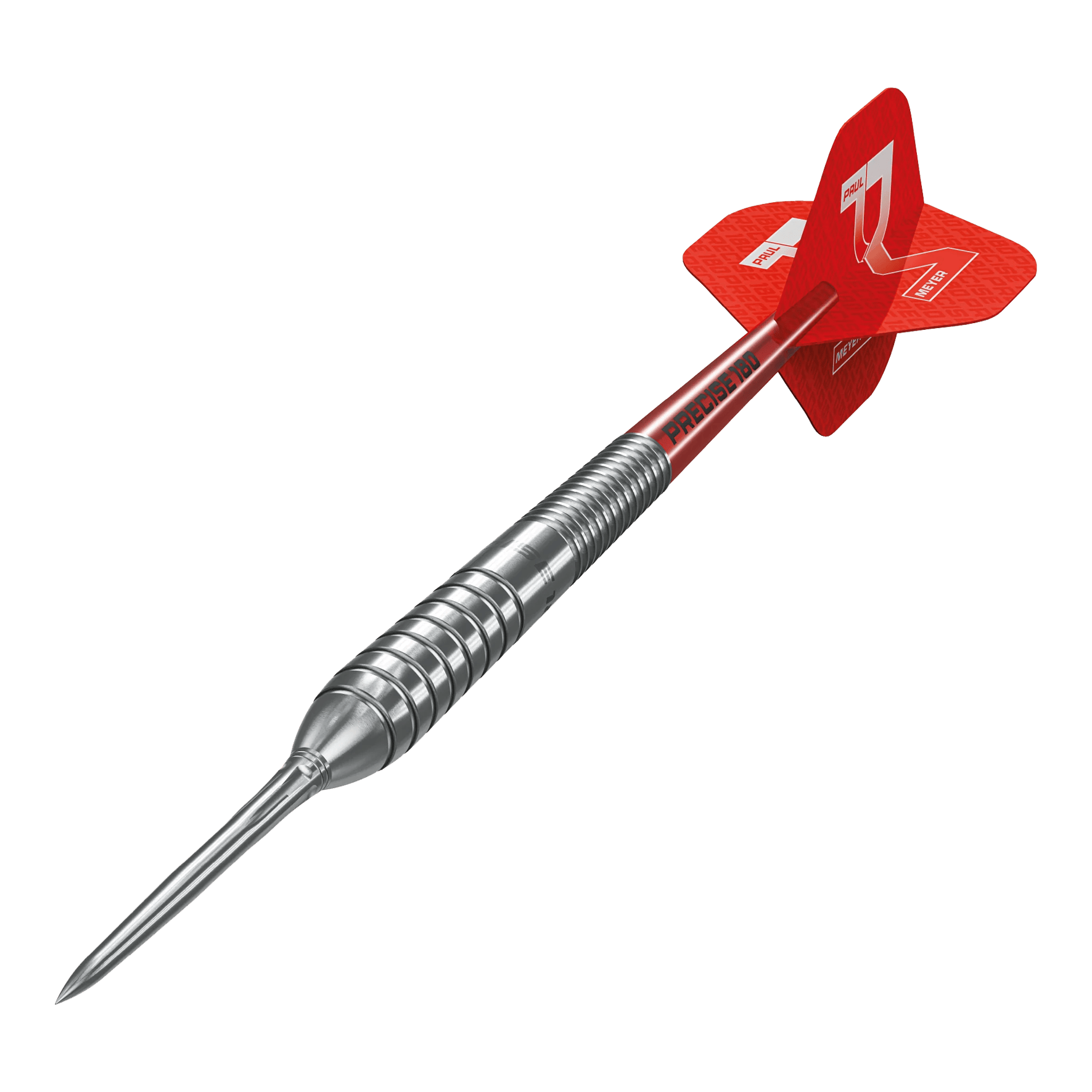 Precise 180 Paul Meyer Version 1 steel darts Das Bild stellt die Precise 180 Paul Meyer Version 1 Steeldarts dar. Sie zeichnen sich durch ihre Präzision aus.