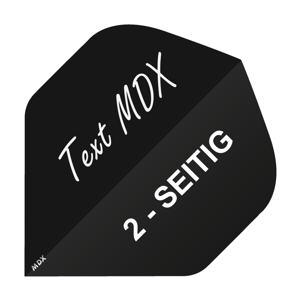 10 set of printed flights on 2 sides - desired text - MDX standard