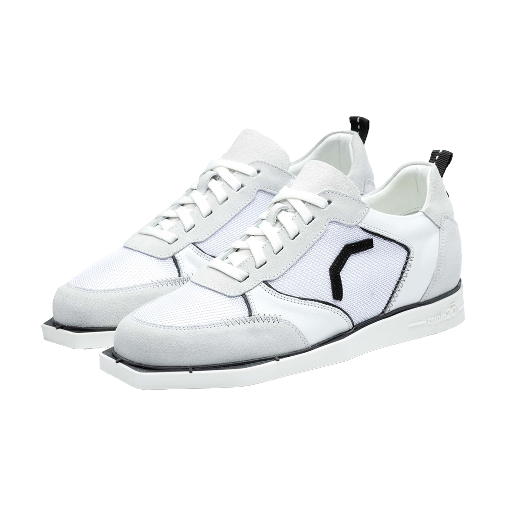 Triple20 Textile Leather Dart Shoes - White Black