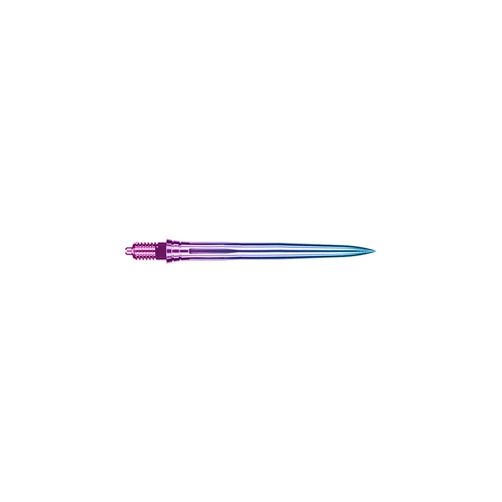 Caliburn EZ-EVO dart tips - Smooth - Rainbow Glatte Dartspitze im Regenbogen-Farbverlauf, 28 mm Länge. Die Spitze ist mehrfach abgebildet.