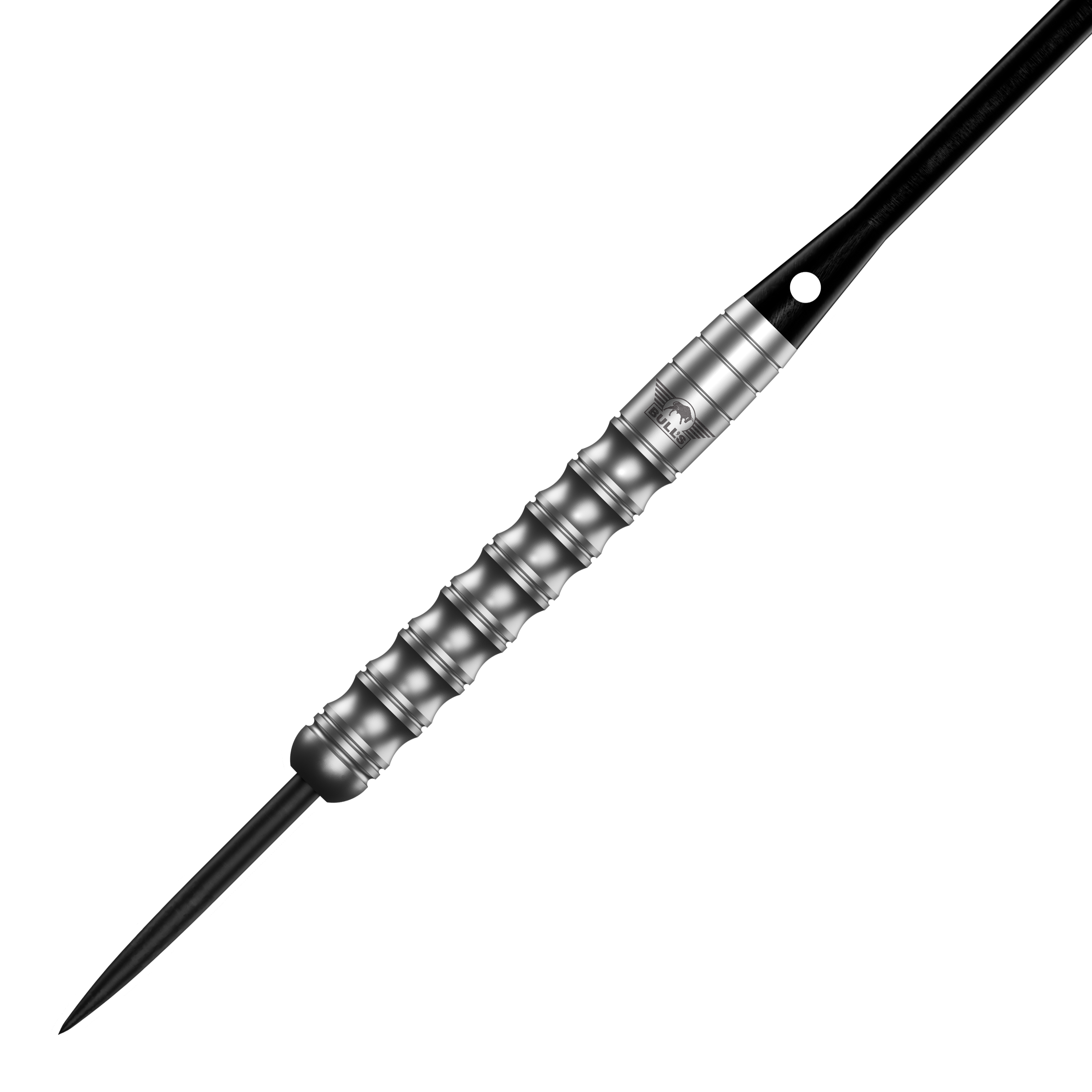 Zu sehen sind die Bulls NL Chaos Green Steeldarts mit 24g. Zwei grüne Steeldarts werden dargestellt.