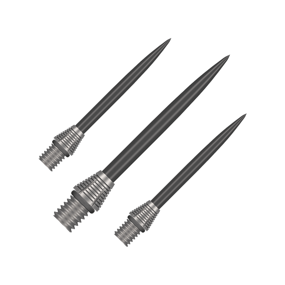 Shot Tactra Conversion Points - 34mm Das Bild stellt die Shot Tactra Conversion Points - 34 mm dar. Diese Spitzen sind ideal zur Umwandlung von Softdarts in Steeldarts.