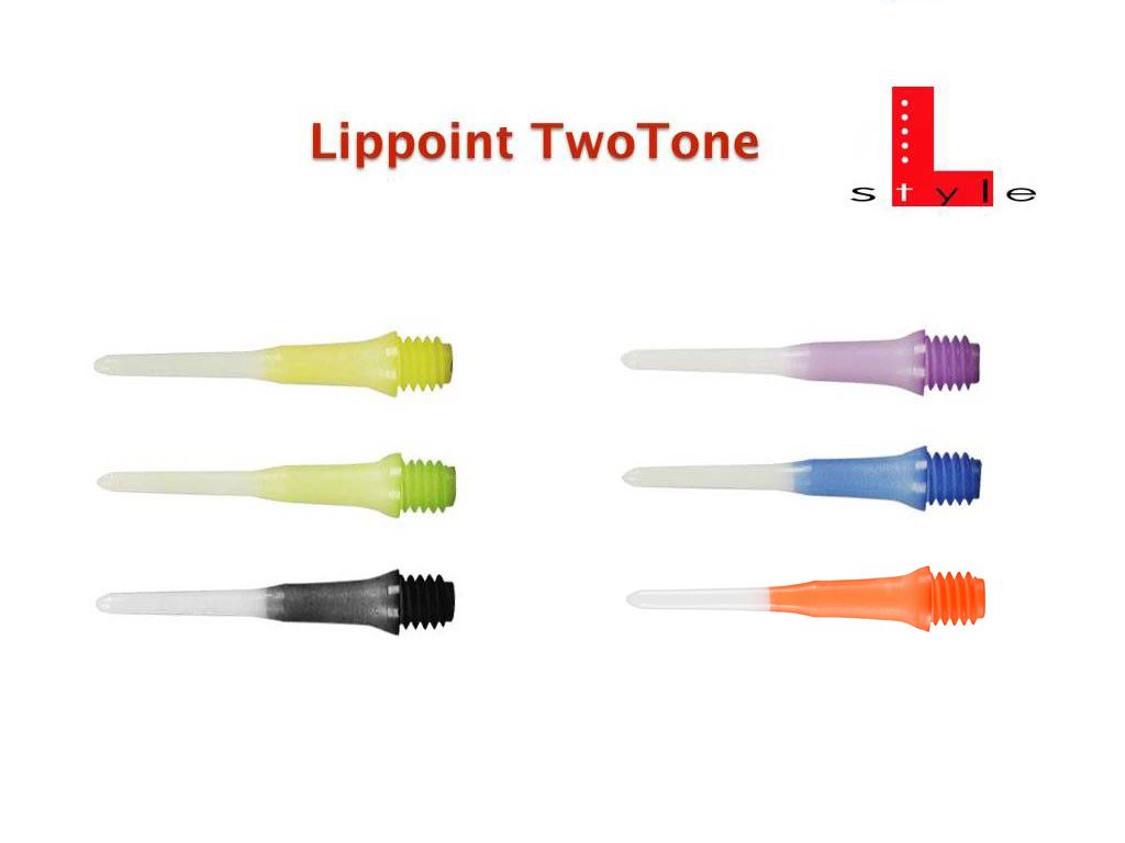 lipymcnZ7IK86Y0Q Das Bild zeigt verschiedene Lippoint Two Tone Spitzen in unterschiedlichen Farben. Oben steht der Produktname „Lippoint TwoTone“ und das Logo der Marke ist ebenfalls sichtbar.