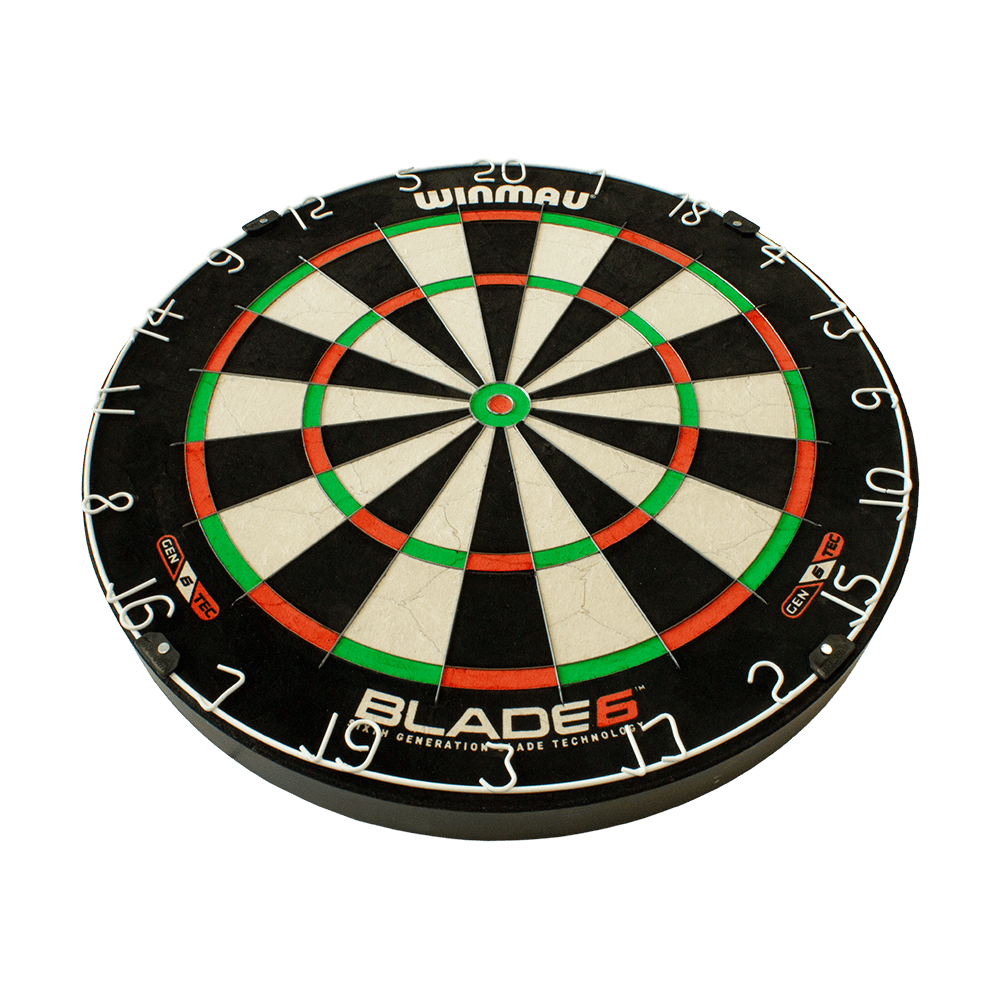 3033_Winmau_Blade_6_Steeldartboard_2 Winmau Blade 6 Steeldartboard in klassischer Optik. Die Segmente und Markierungen sind gut erkennbar.