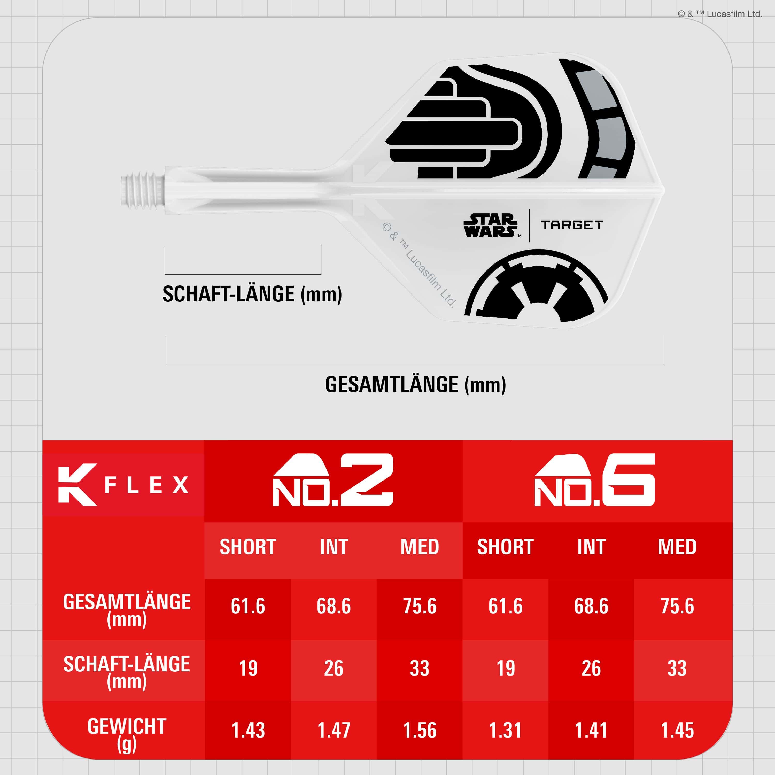 Target Star Wars K-Flex Stormtrooper No6 Flights Target Star Wars K-Flex Stormtrooper No6 Flights Hochwertige Dart-Flights mit Stormtrooper-Design. Perfekt für Star Wars Fans und Dartsportler.