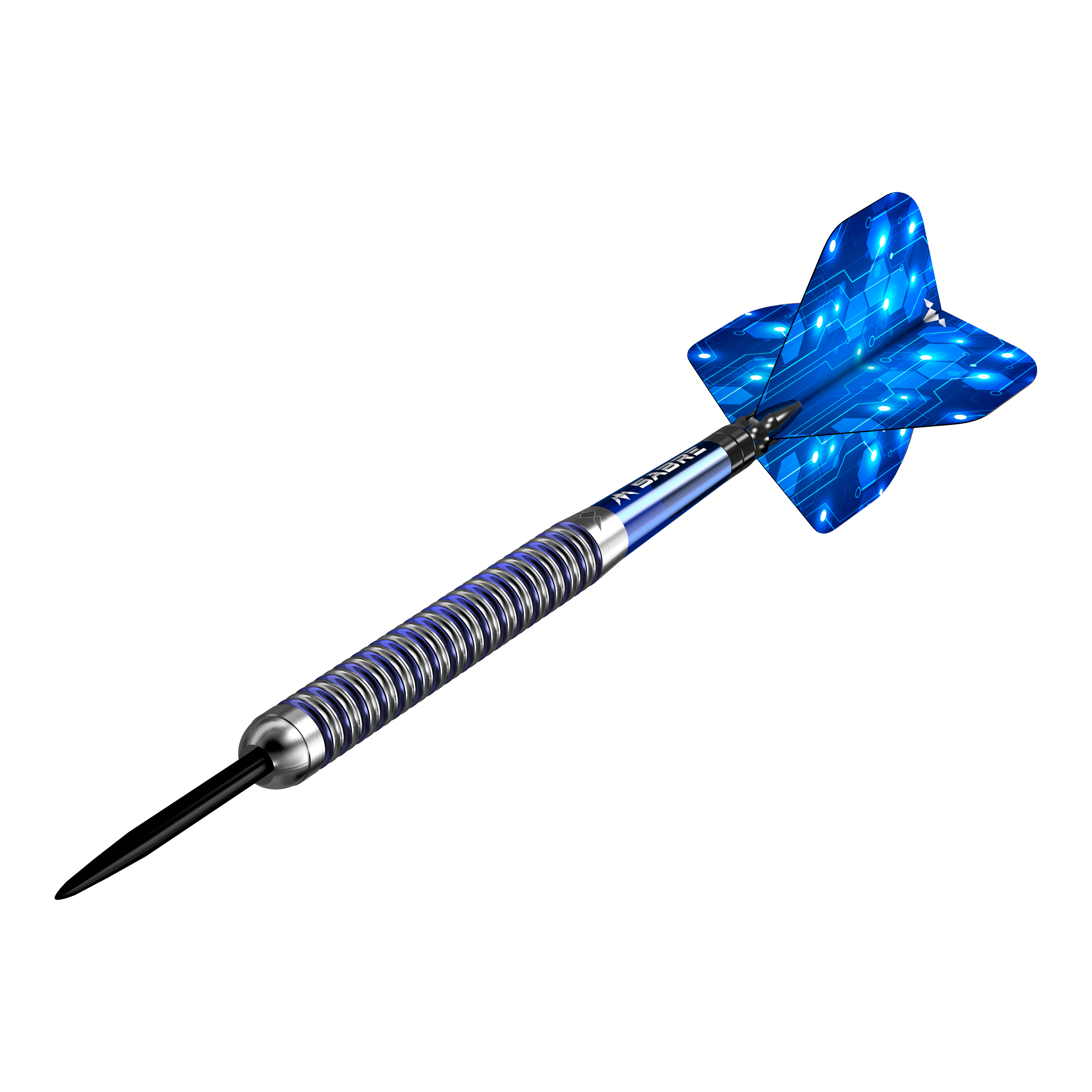 Mission ION Blue Silver Steeldarts werden präsentiert. Die Darts haben ein auffälliges blau-silbernes Design.