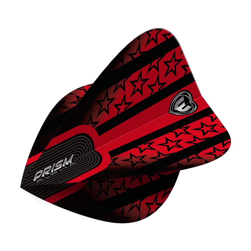 Winmau Alpha Red Black Stars Kite Flights