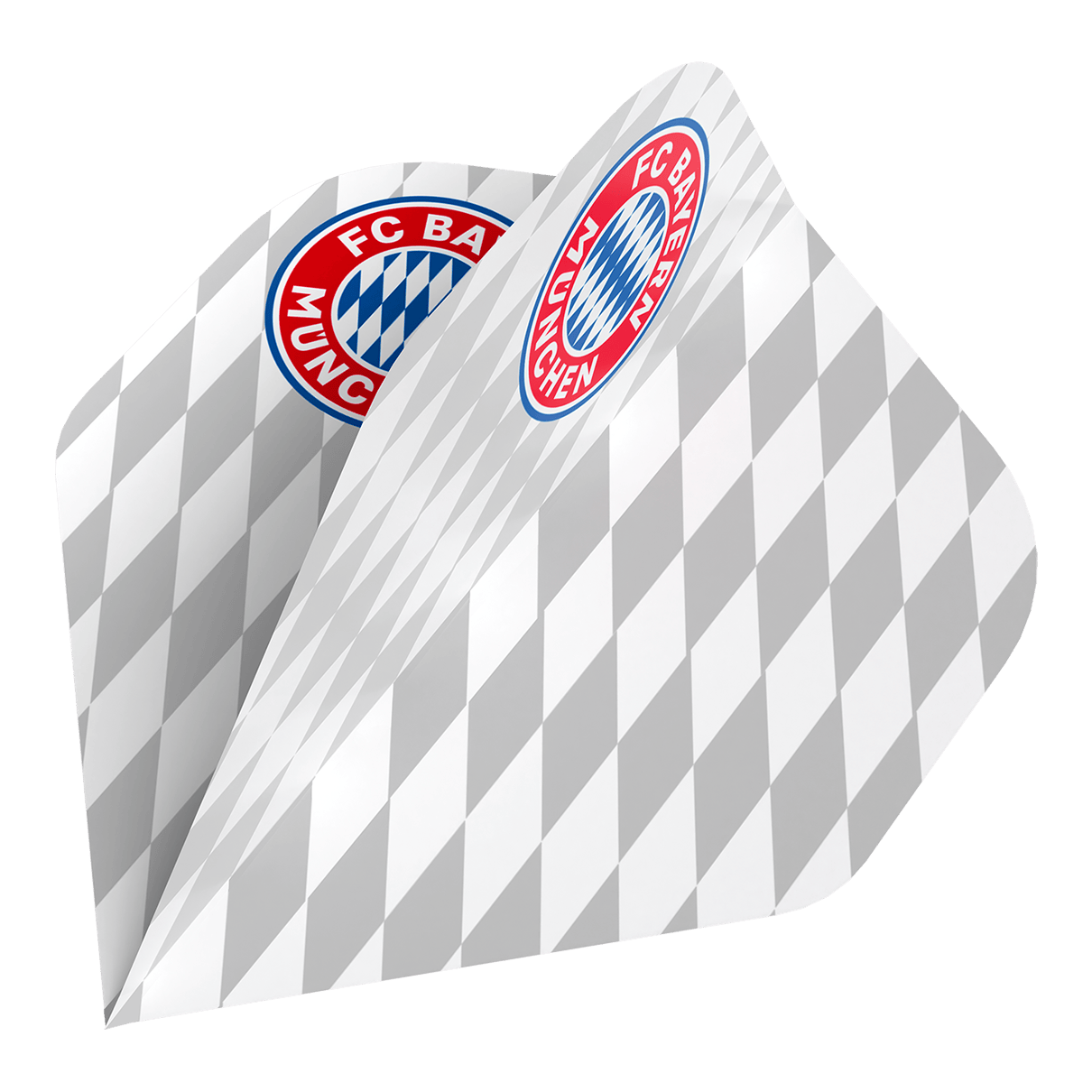Das Bild zeigt die Bulls FC Bayern München Flight Collection - 5 Satz. Es handelt sich um Zubehör für Dartspieler mit dem Design des FC Bayern München.