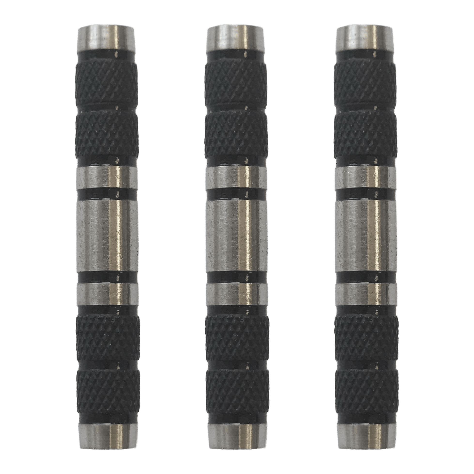 Zu sehen ist McDart Knurled Black Softdart Barrels - 18g im Set. Die abgebildeten Dart-Barrels sind schwarz und besitzen eine griffige Oberfläche.