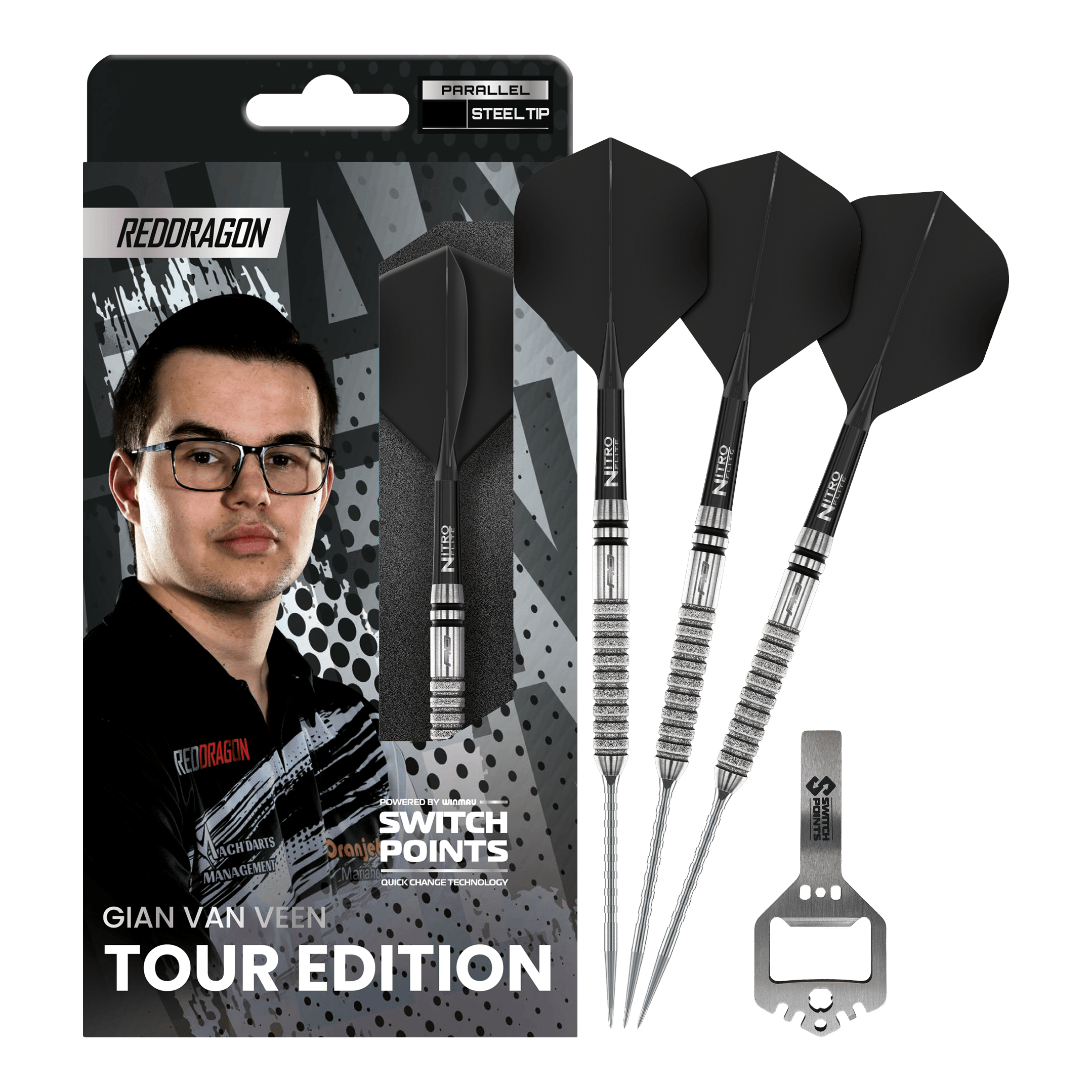 Red Dragon Gian Van Veen Tour Edition Switch Point Steeldarts - 21g Abgebildet sind die Red Dragon Gian Van Veen Tour Edition Switch Point Steeldarts - 21g in voller Länge. Die Steeldarts zeichnen sich durch ihre hochwertige Verarbeitung aus.