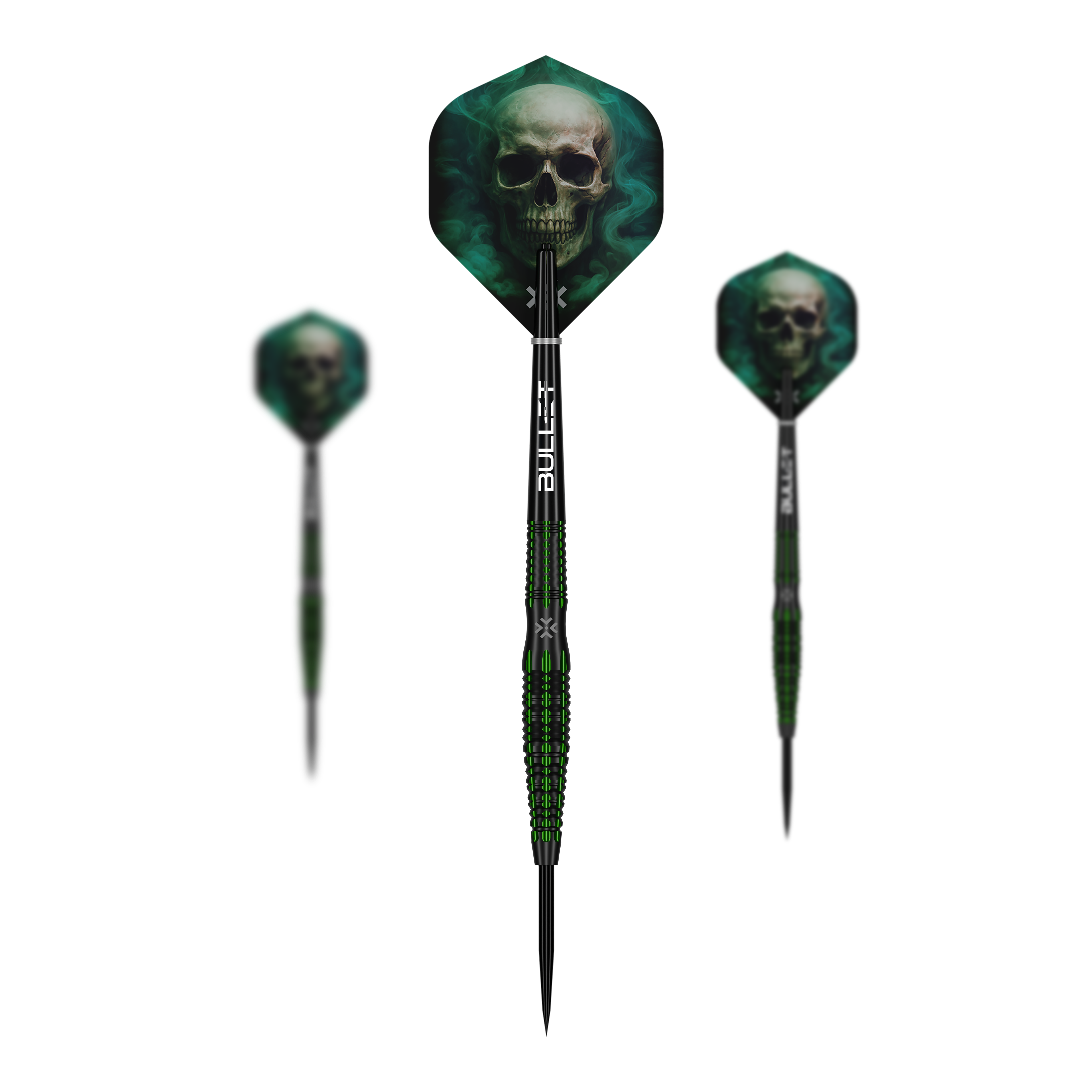 Abgebildet ist das Produkt Bullet Poison Steeldarts. Die Steeldarts sind für das Dartspiel geeignet.